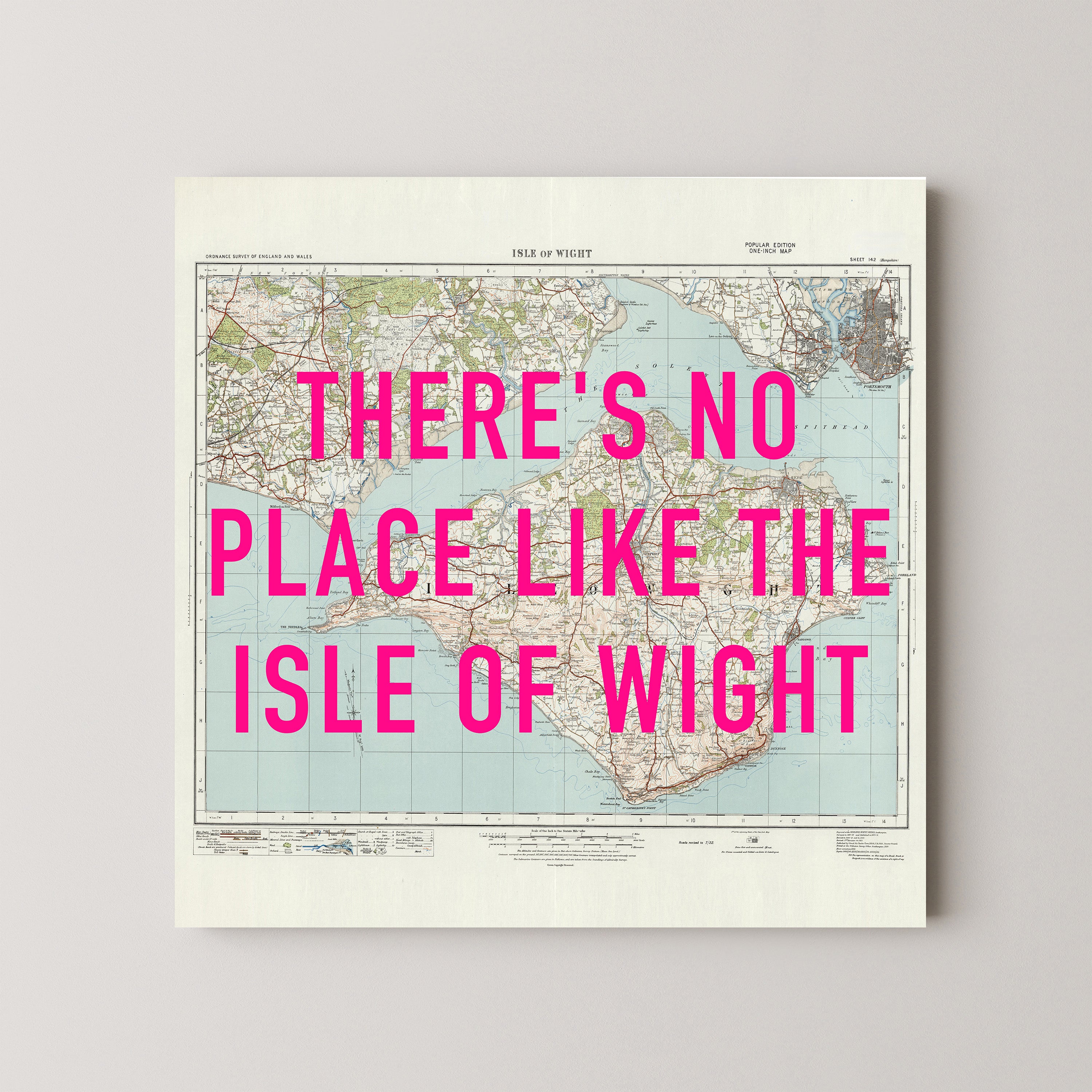 Isle Of Wight Pop Art Map Print (square)