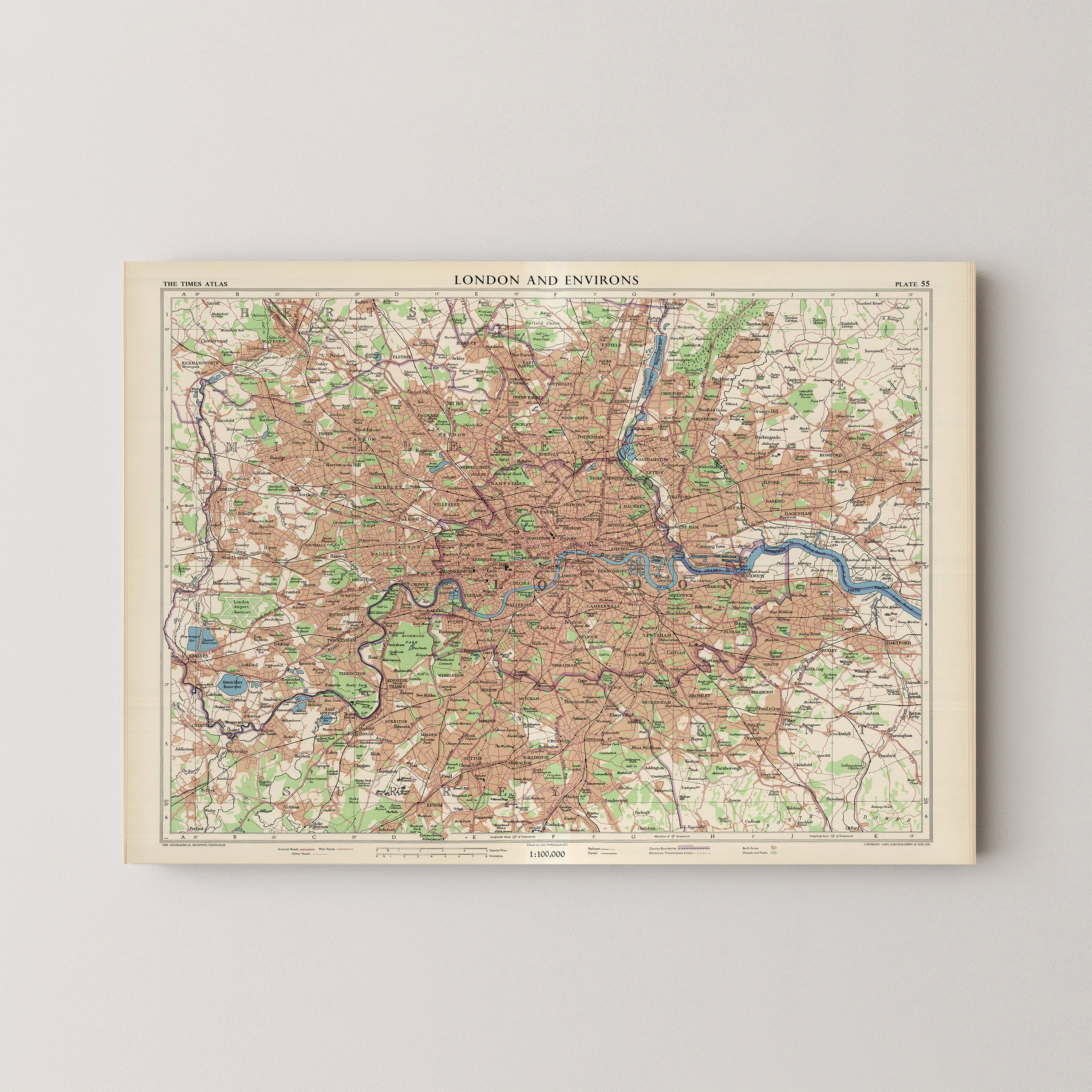 London Pop Art Map Print (landscape)