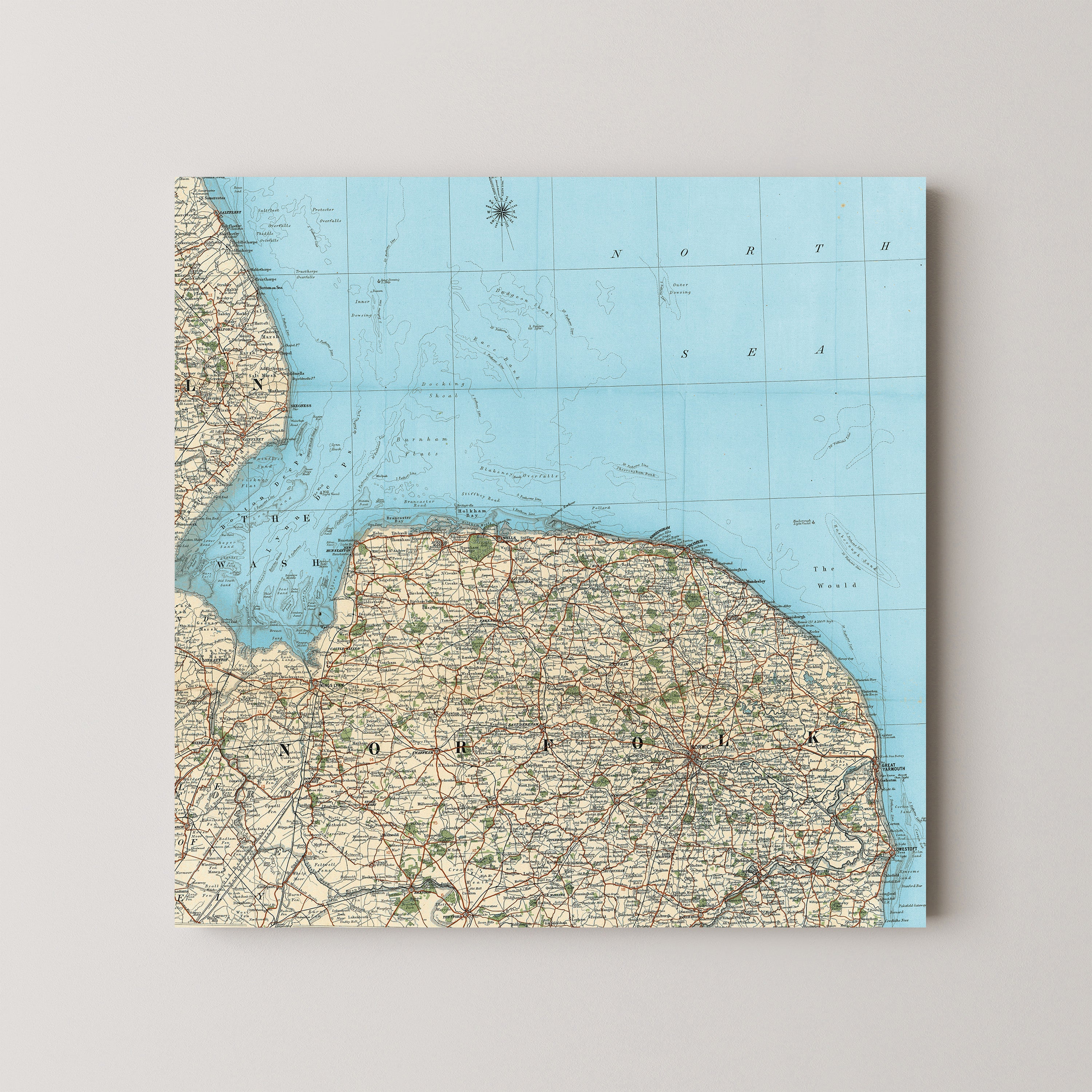 Norfolk Pop Art Map Print (square)