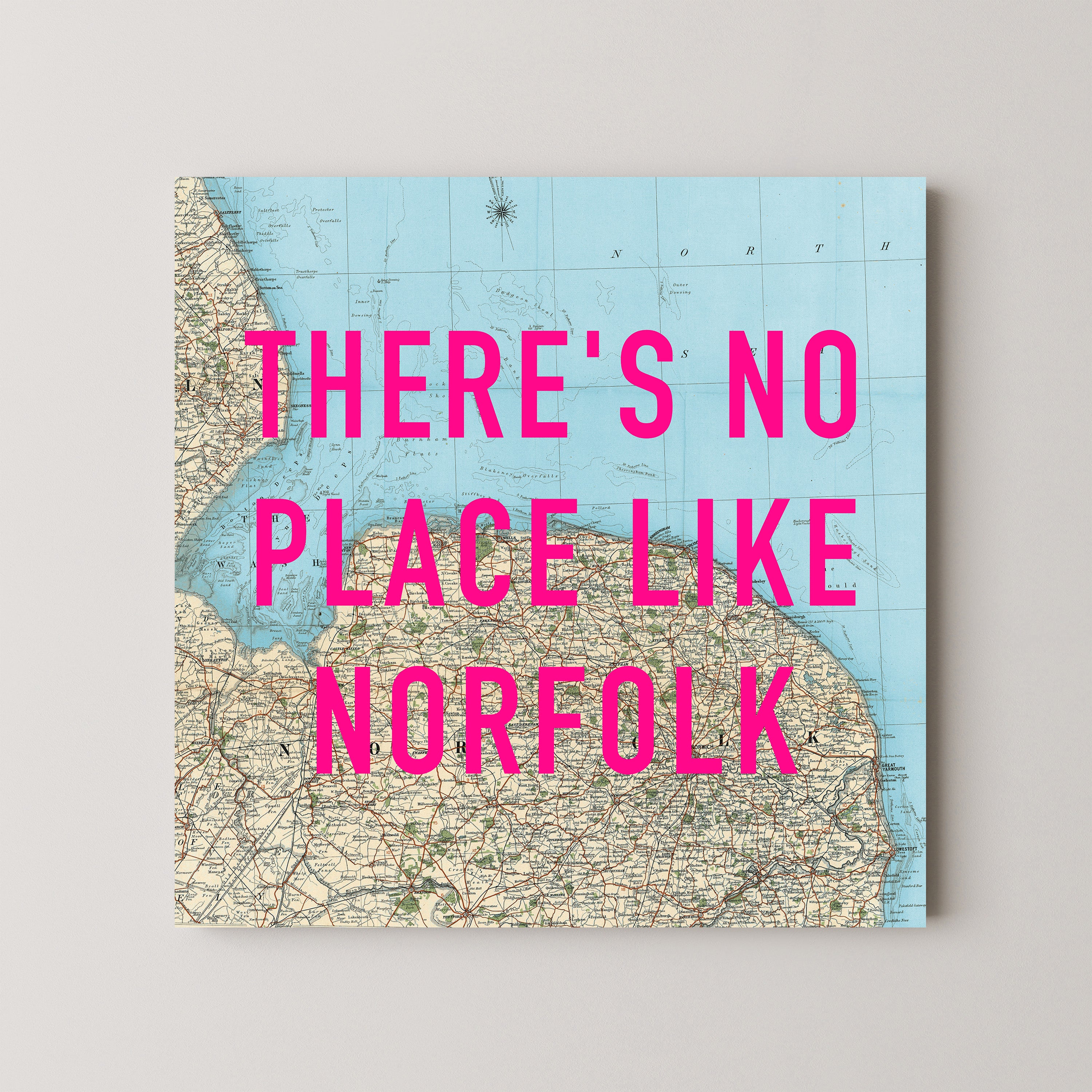 Norfolk Pop Art Map Print (square)