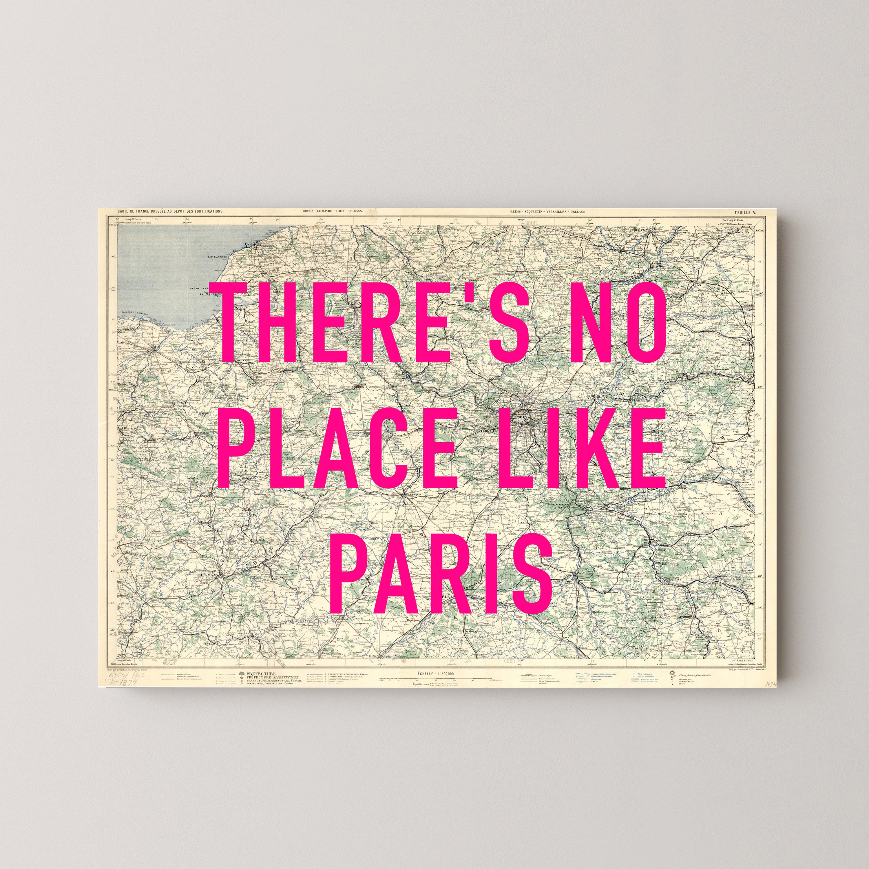 Paris Pop Art Map Print (landscape)