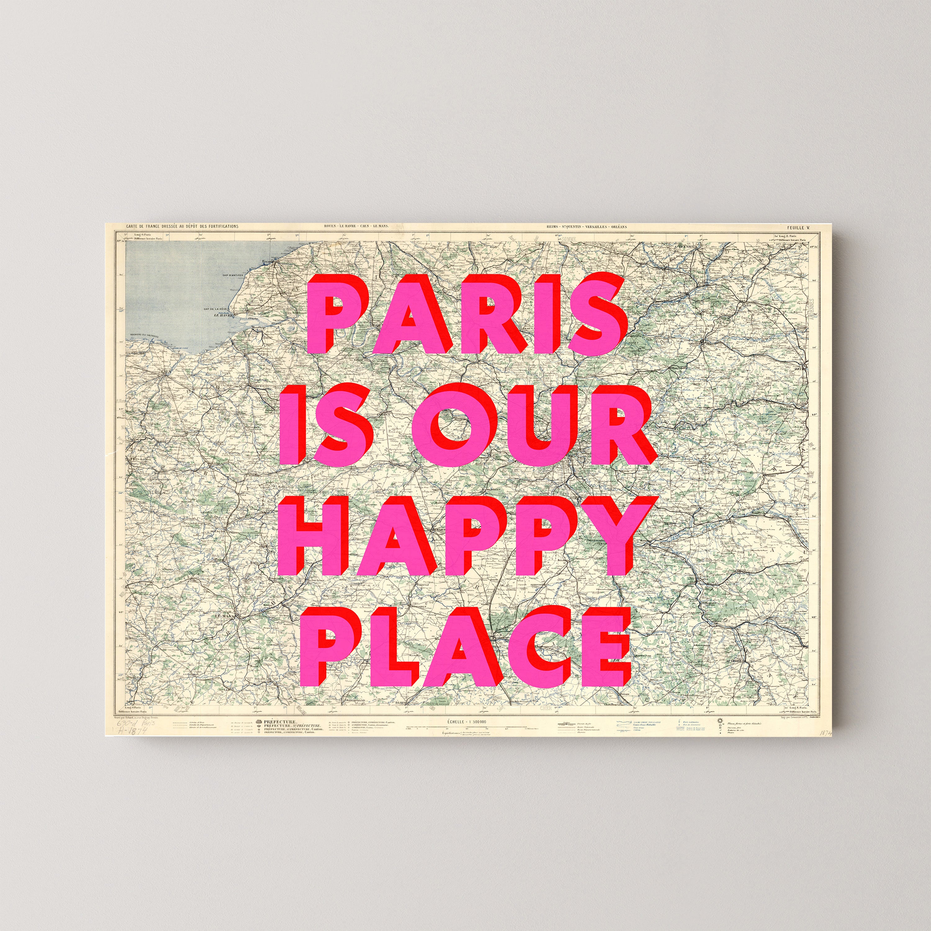 Paris Pop Art Map Print (landscape)