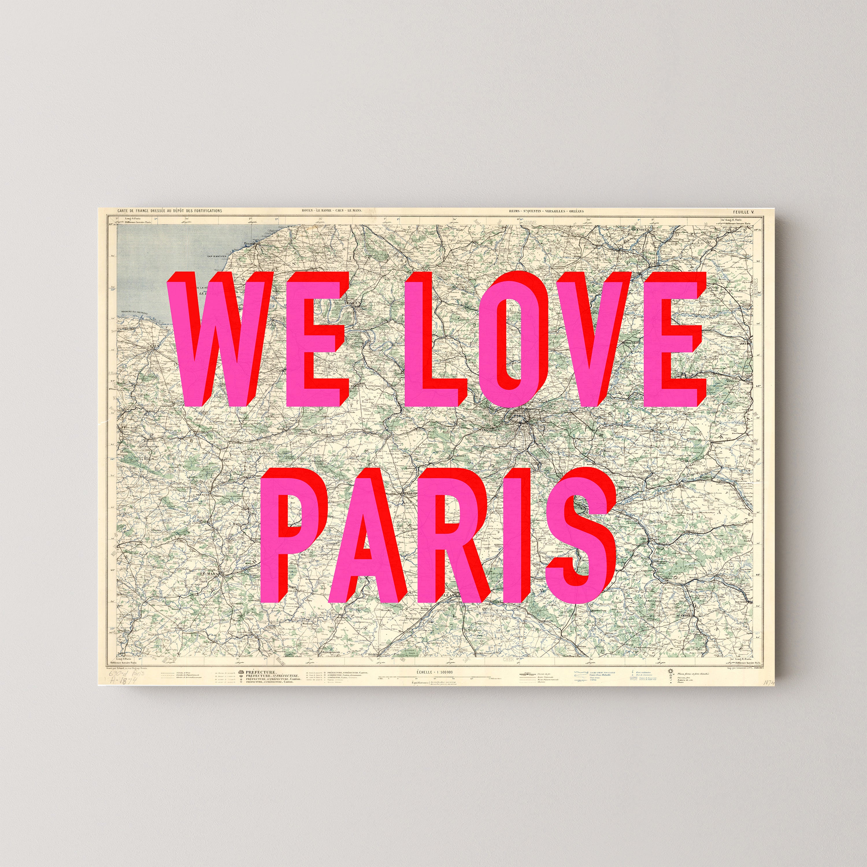 Paris Pop Art Map Print (landscape)