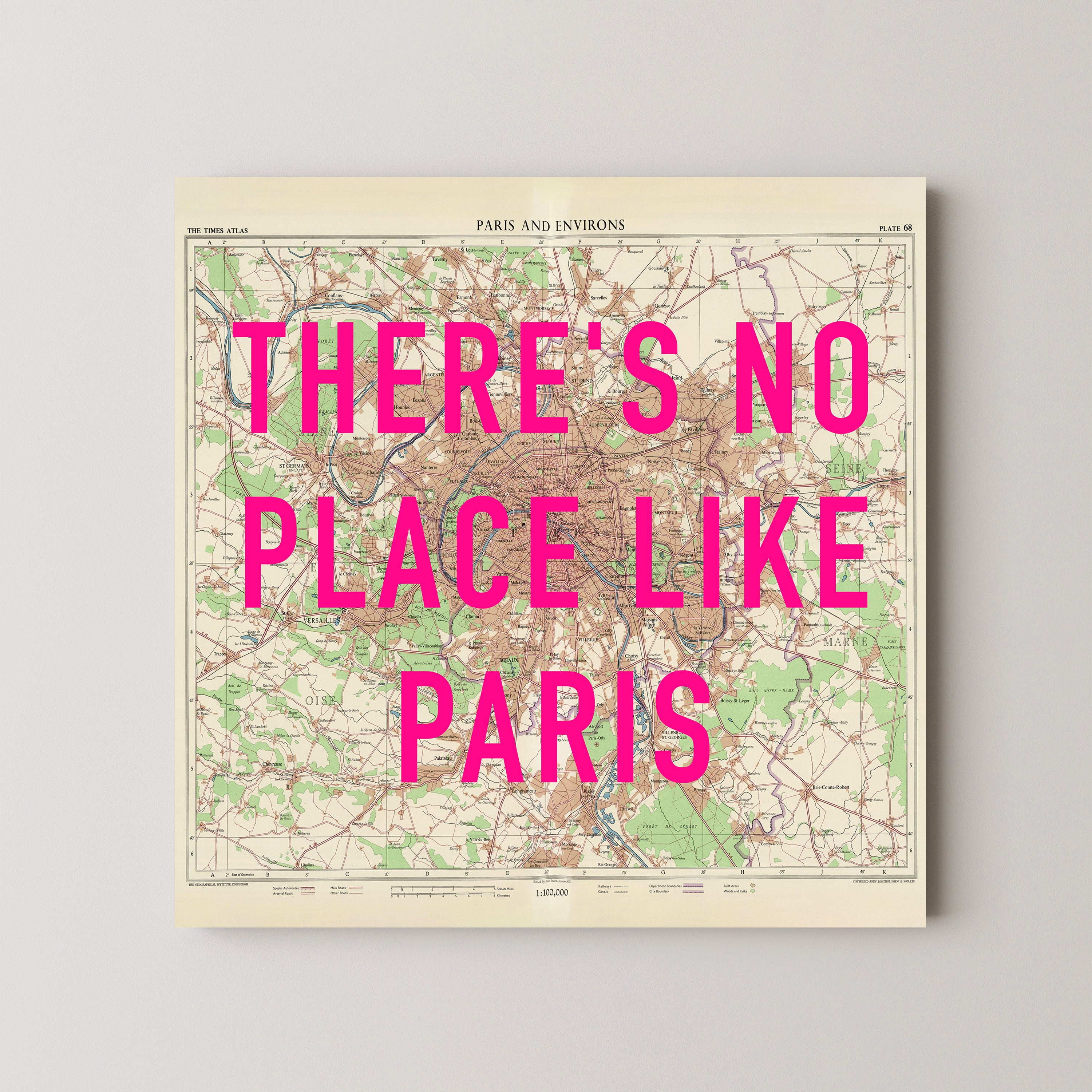 Paris Pop Art Map Print (square)