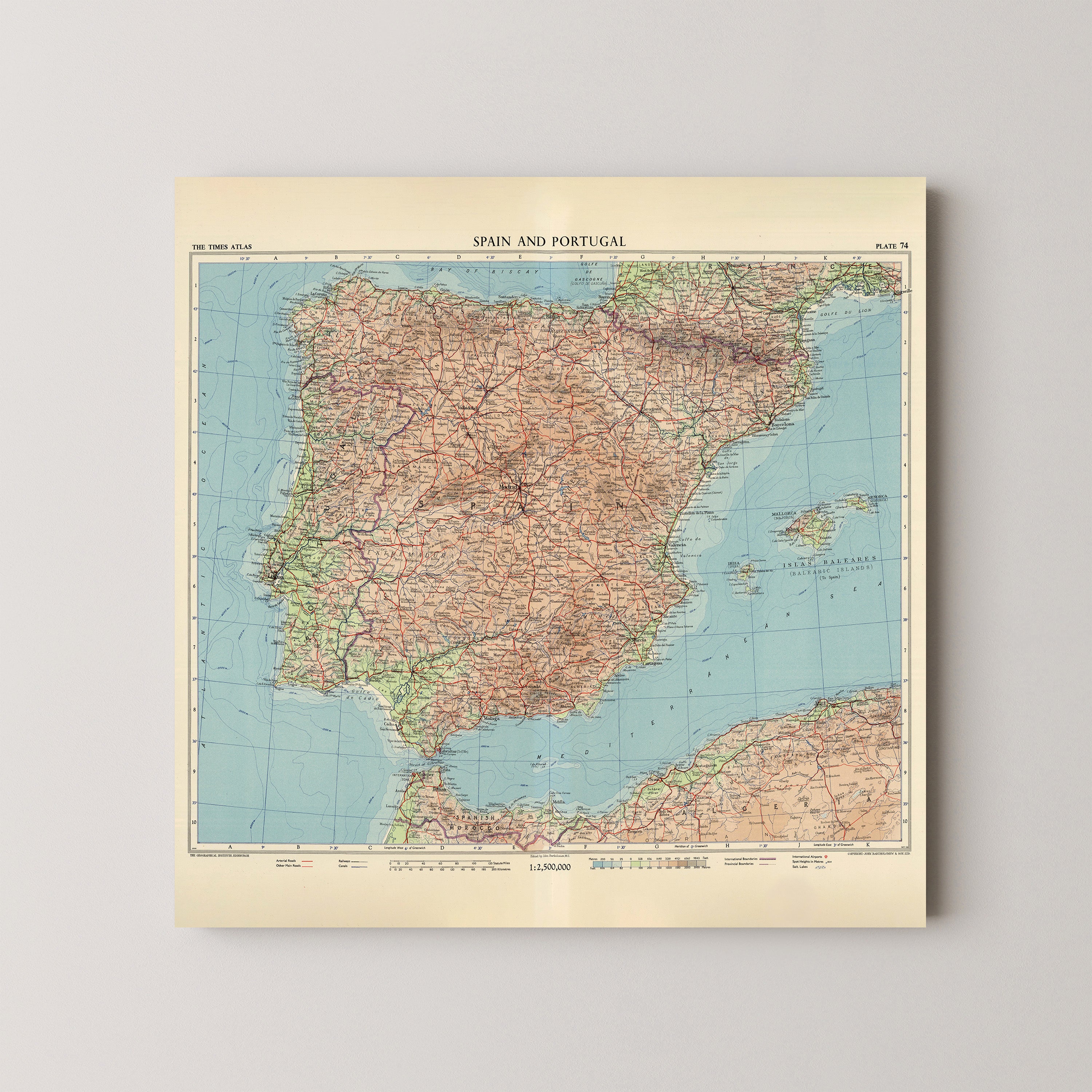 Spain Pop Art Map Print (square)