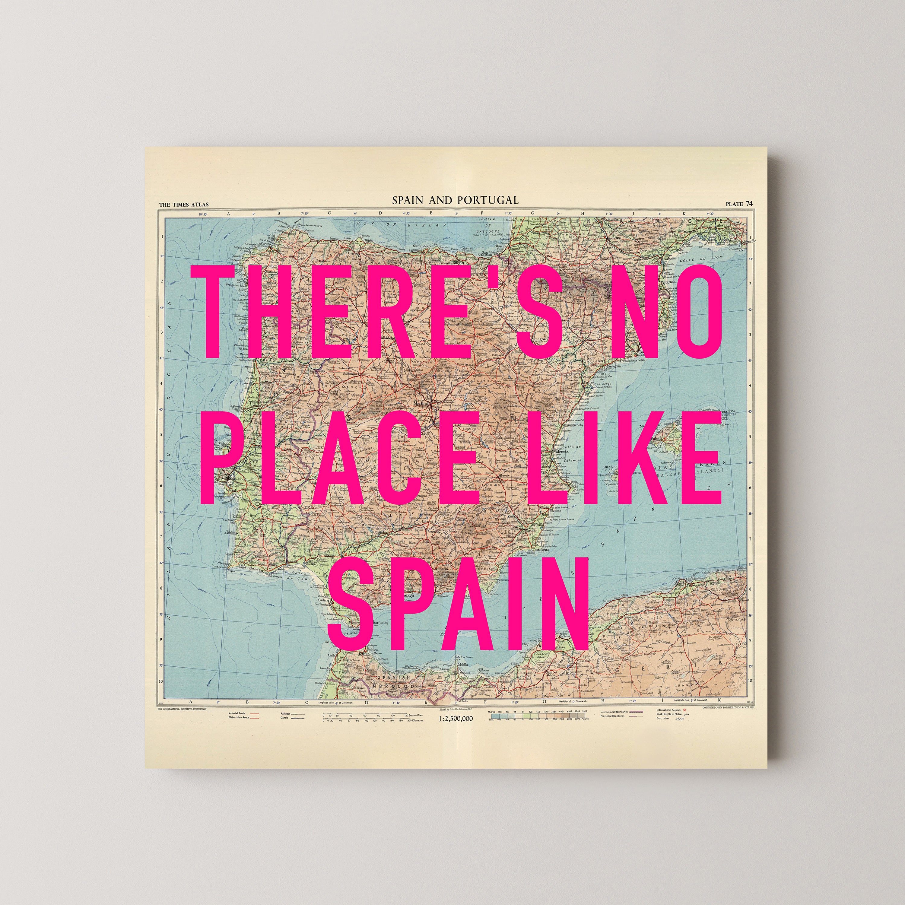 Spain Pop Art Map Print (square)
