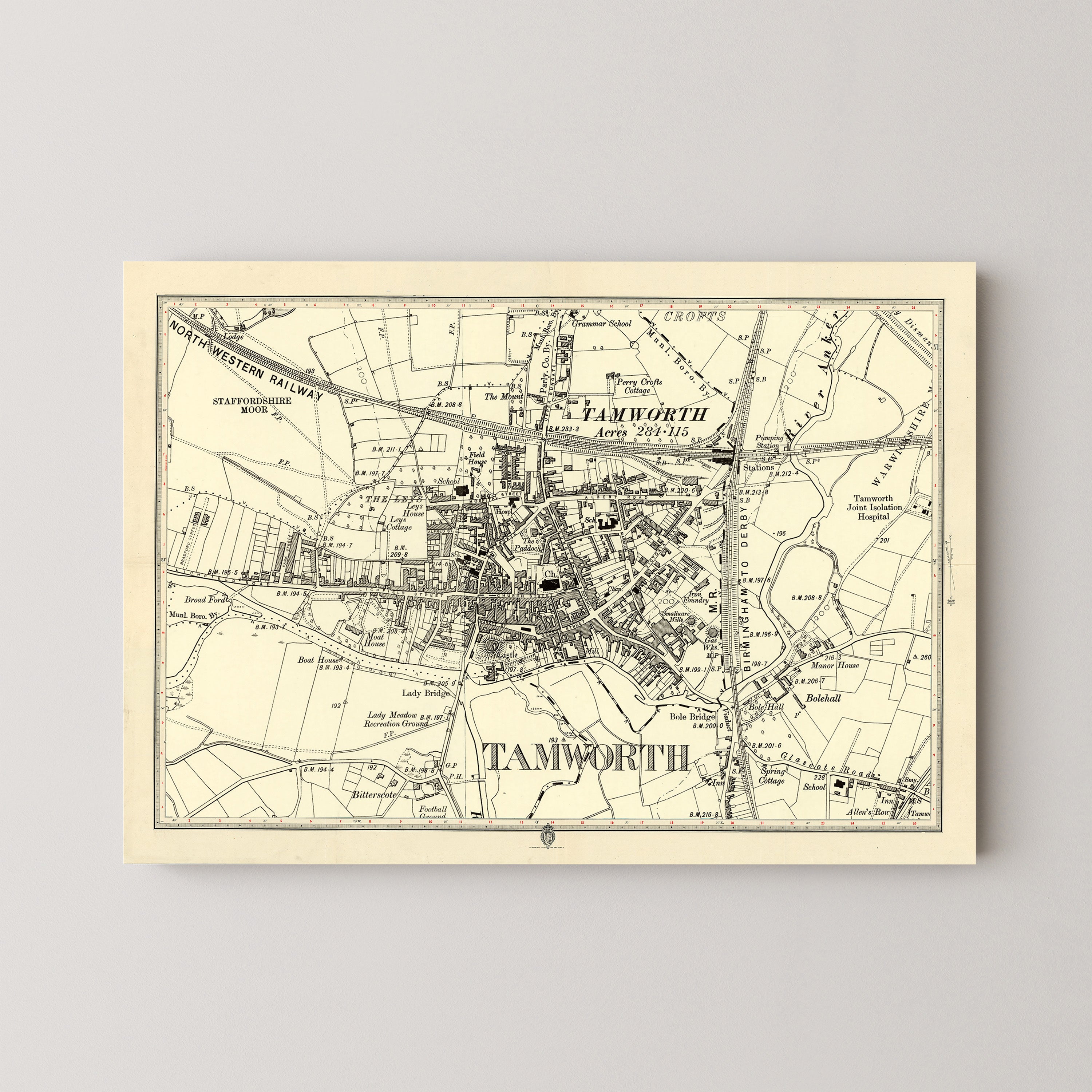 Tamworth Pop Art Map Print (landscape)