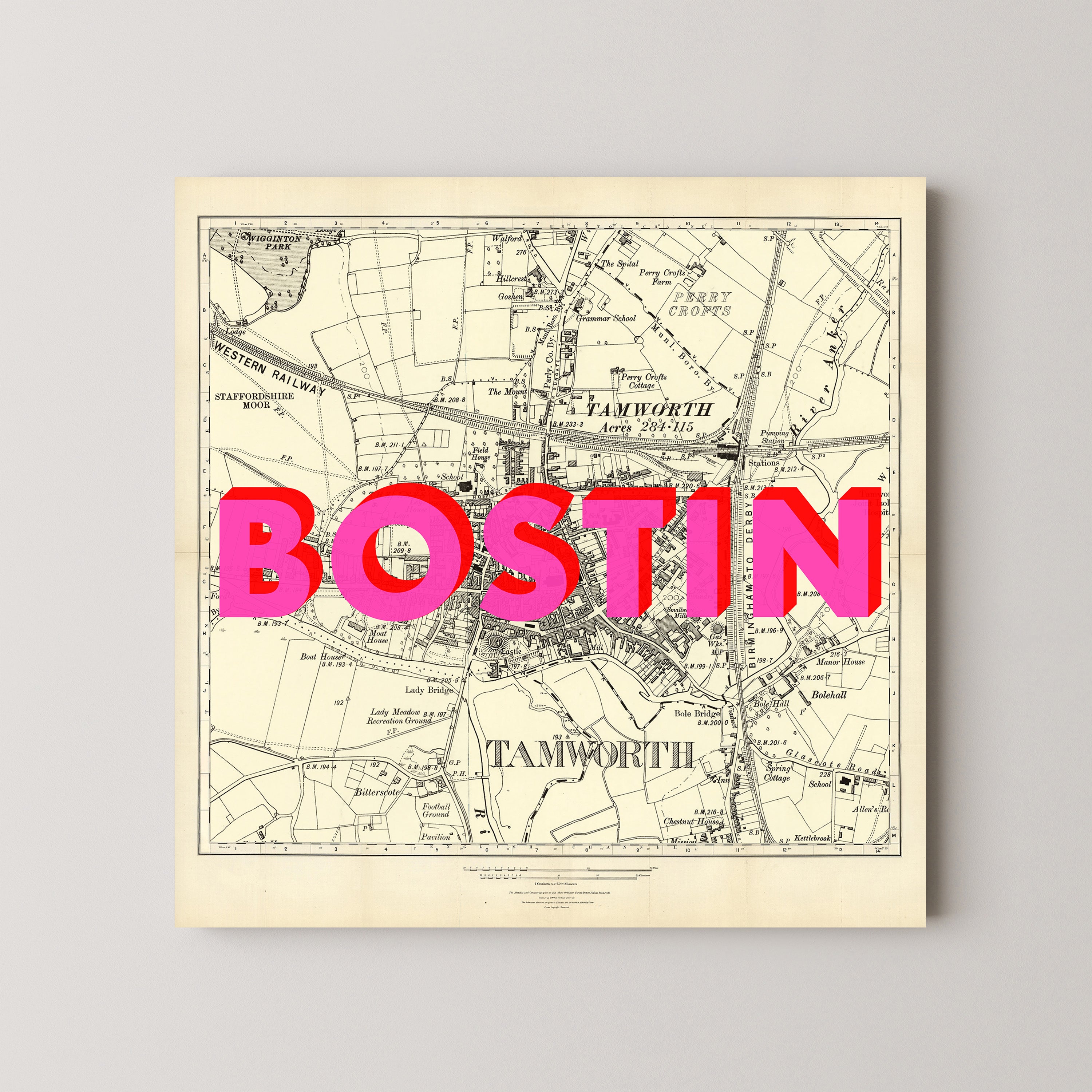 Tamworth Pop Art Map Print (square)