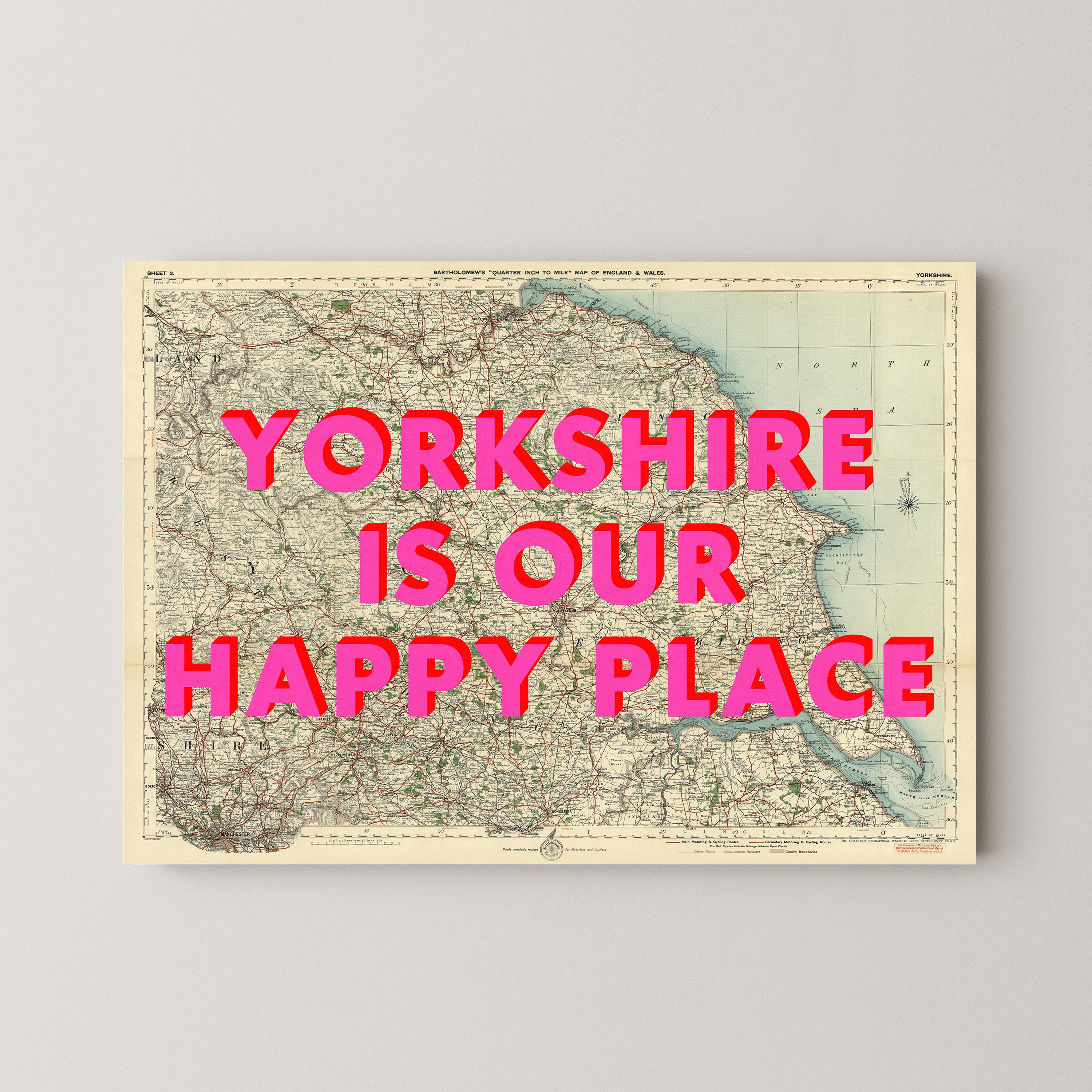 Yorkshire Pop Art Map Print (landscape)
