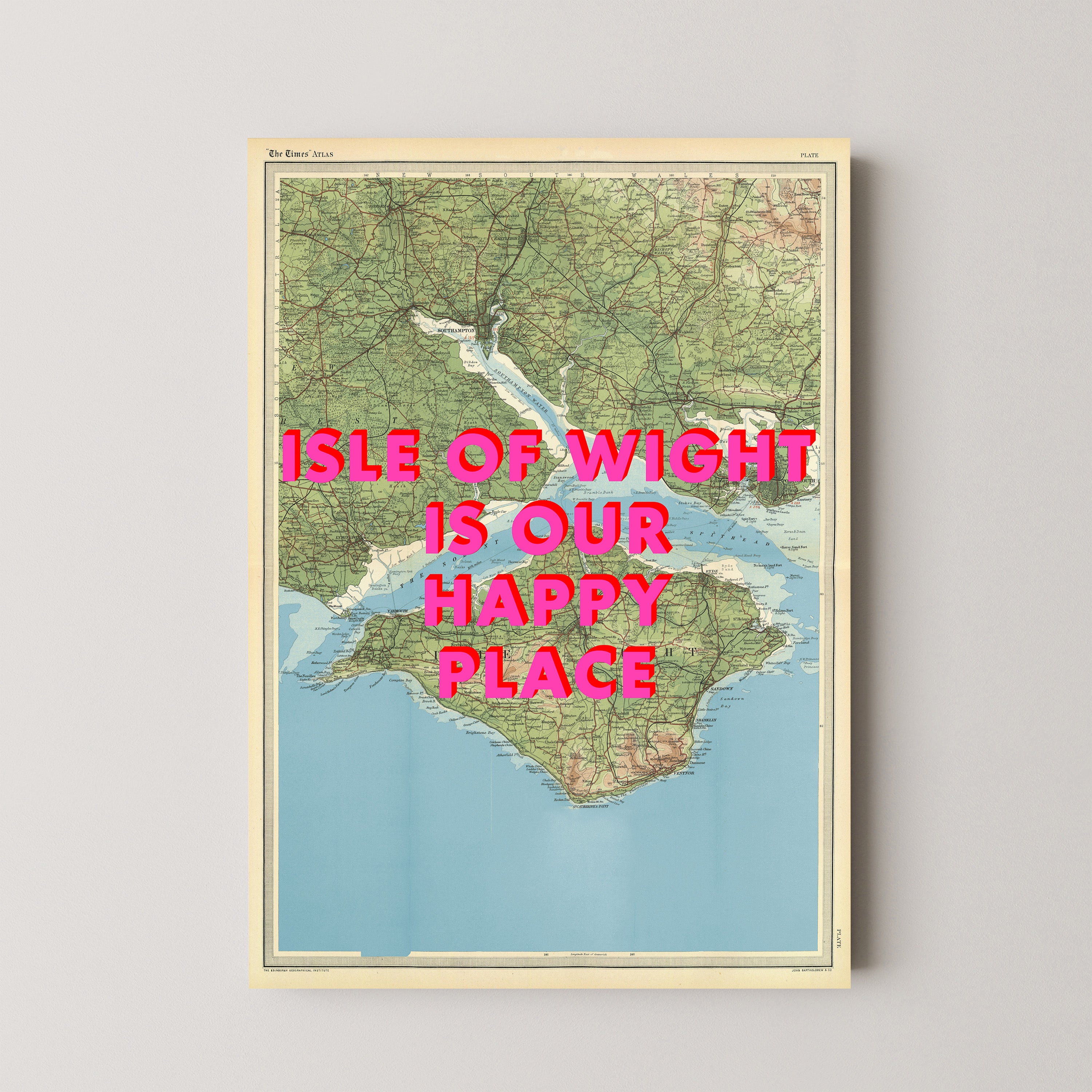 Isle Of Wight Pop Art Map Print (portrait)