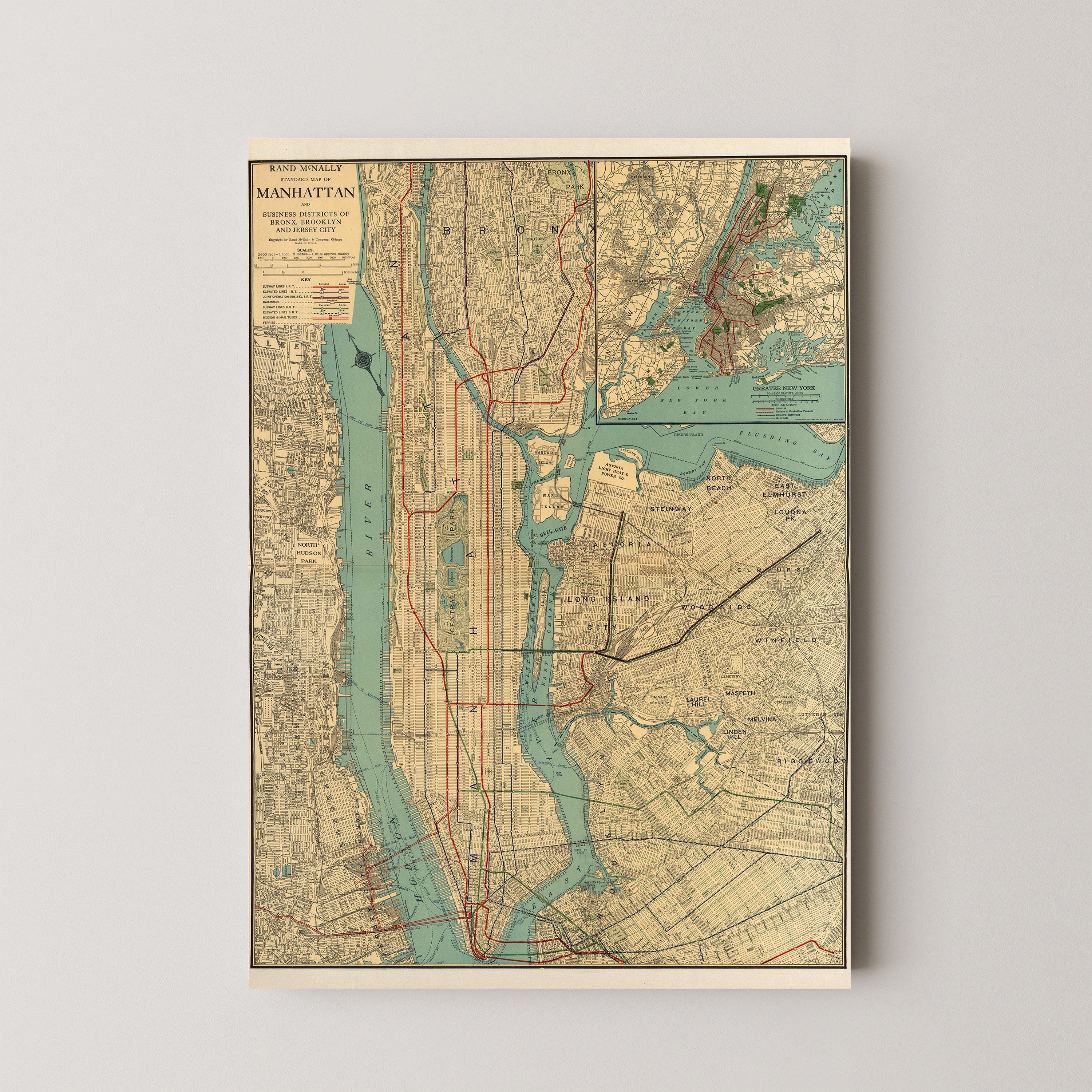 Manhattan New York Pop Art Map Print (portrait)