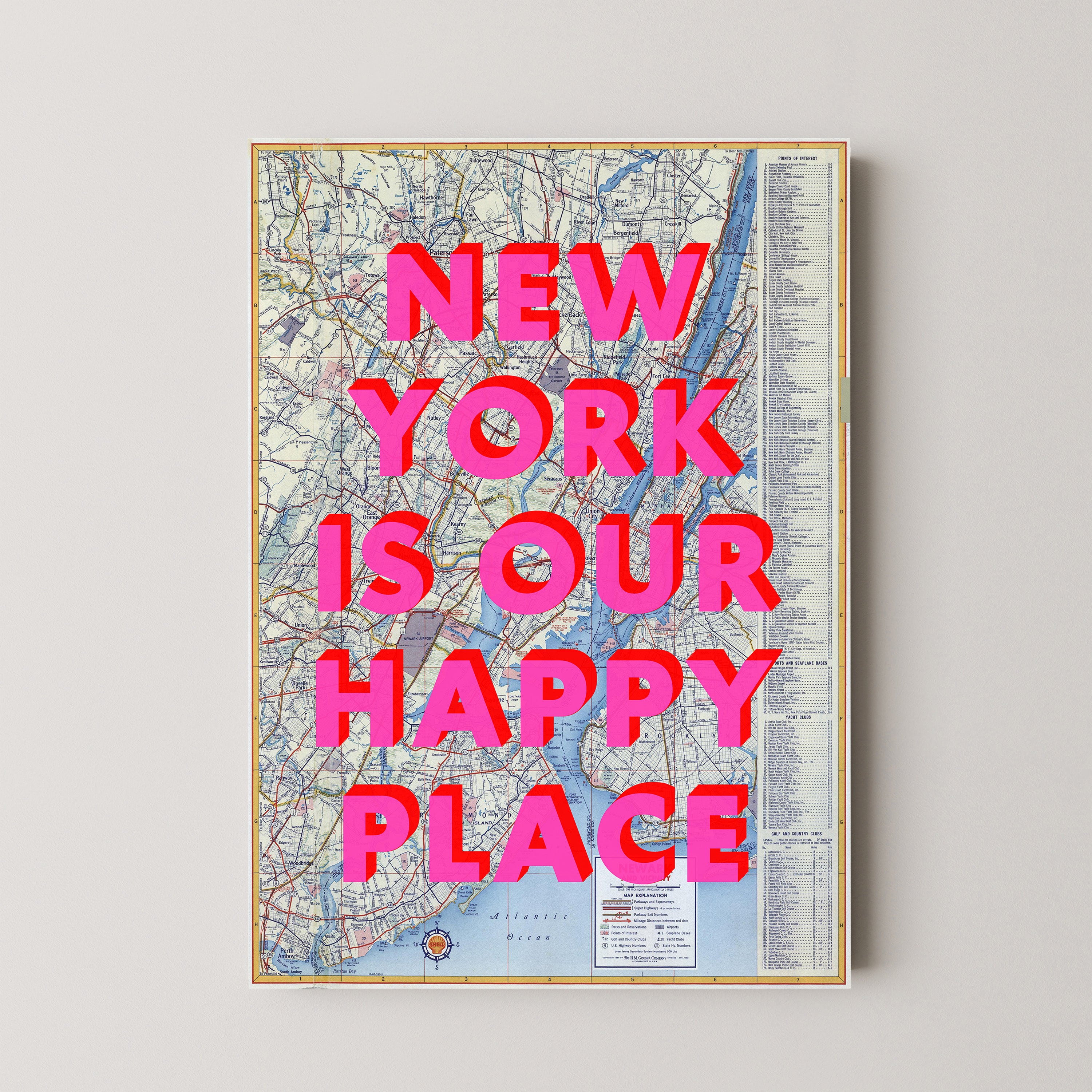 New York Pop Art Map Print (portrait)