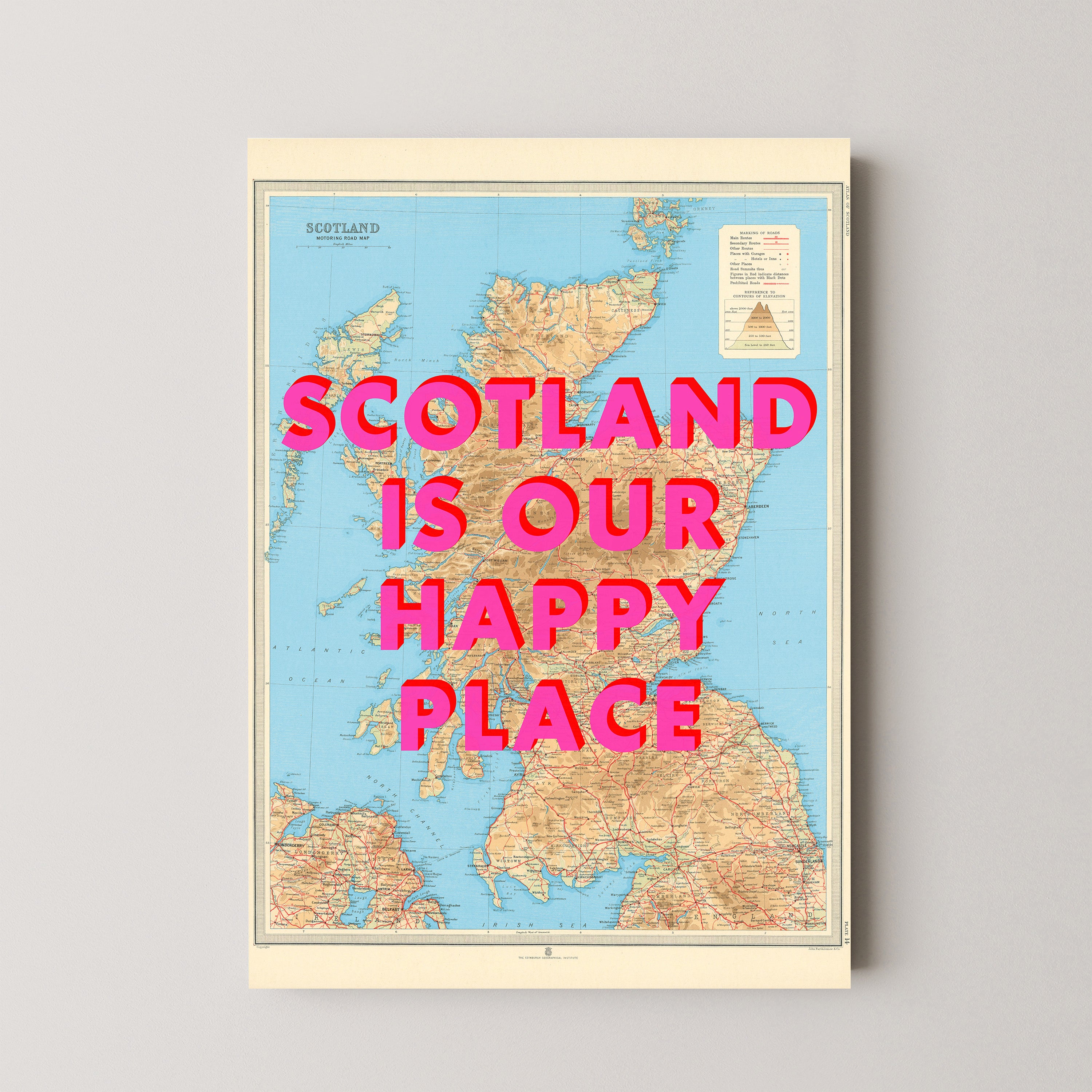Scotland Pop Art Map Print (portrait)
