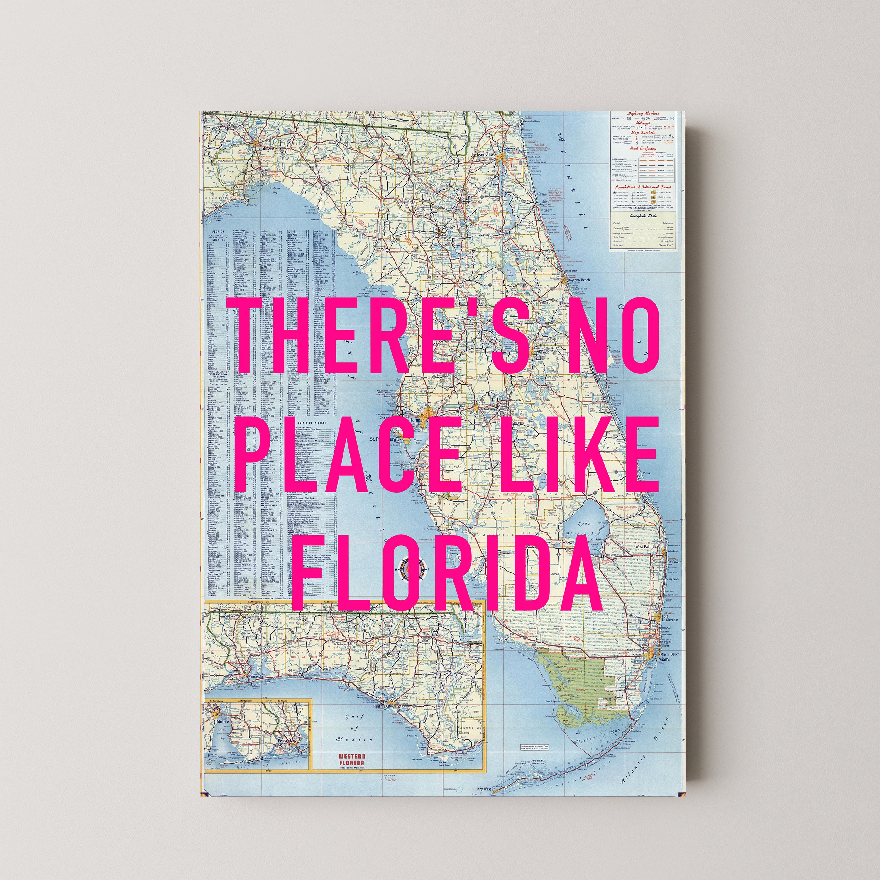 Florida Pop Art Map Print (portrait)