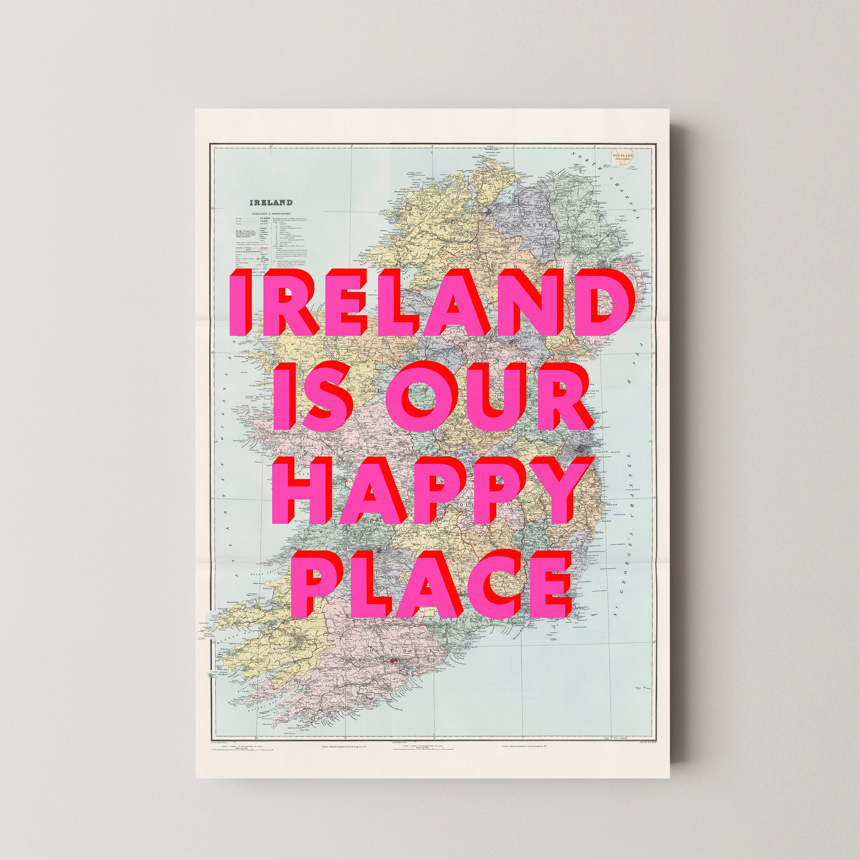 Ireland Pop Art Map Print (portrait)