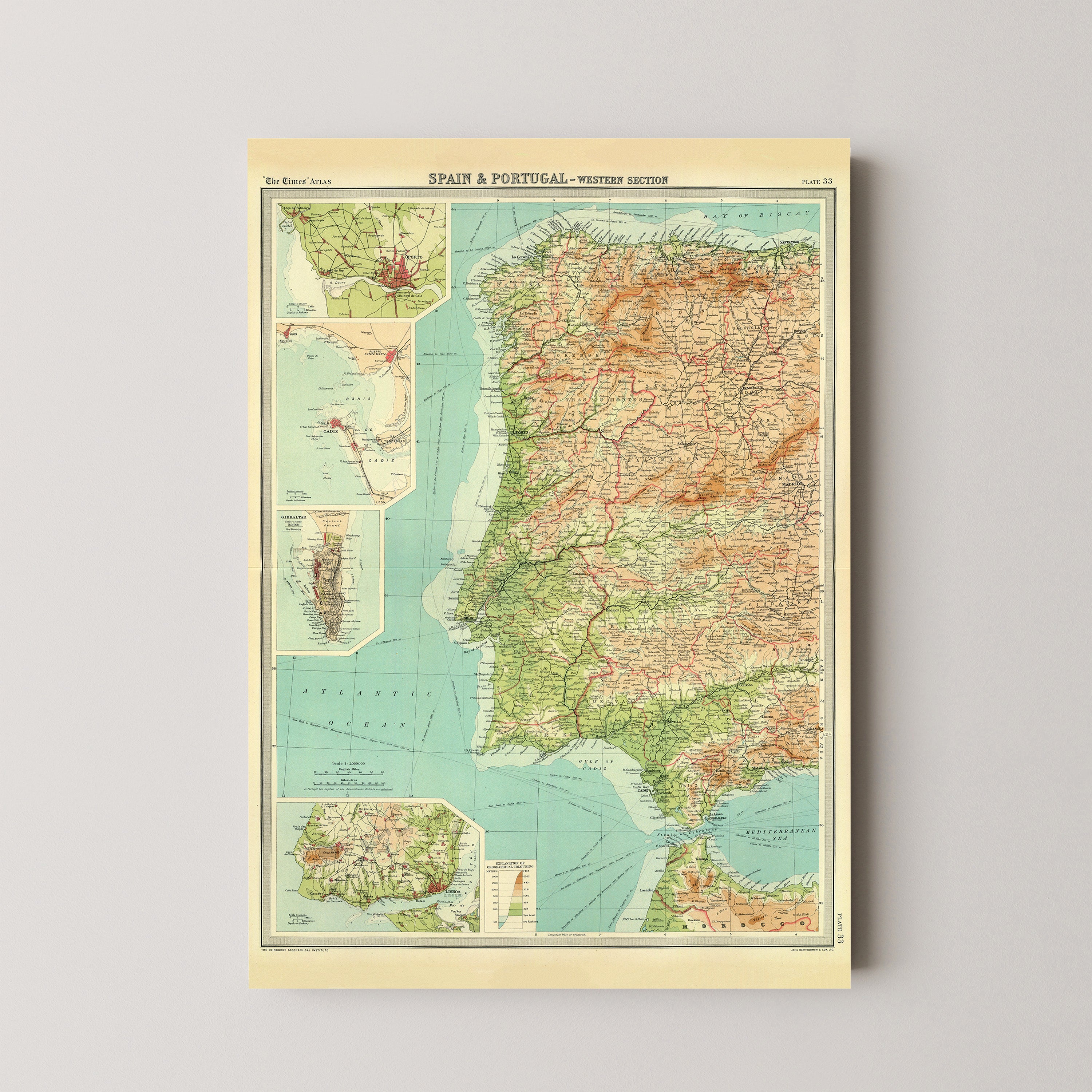 Portugal Pop Art Map Print (portrait)