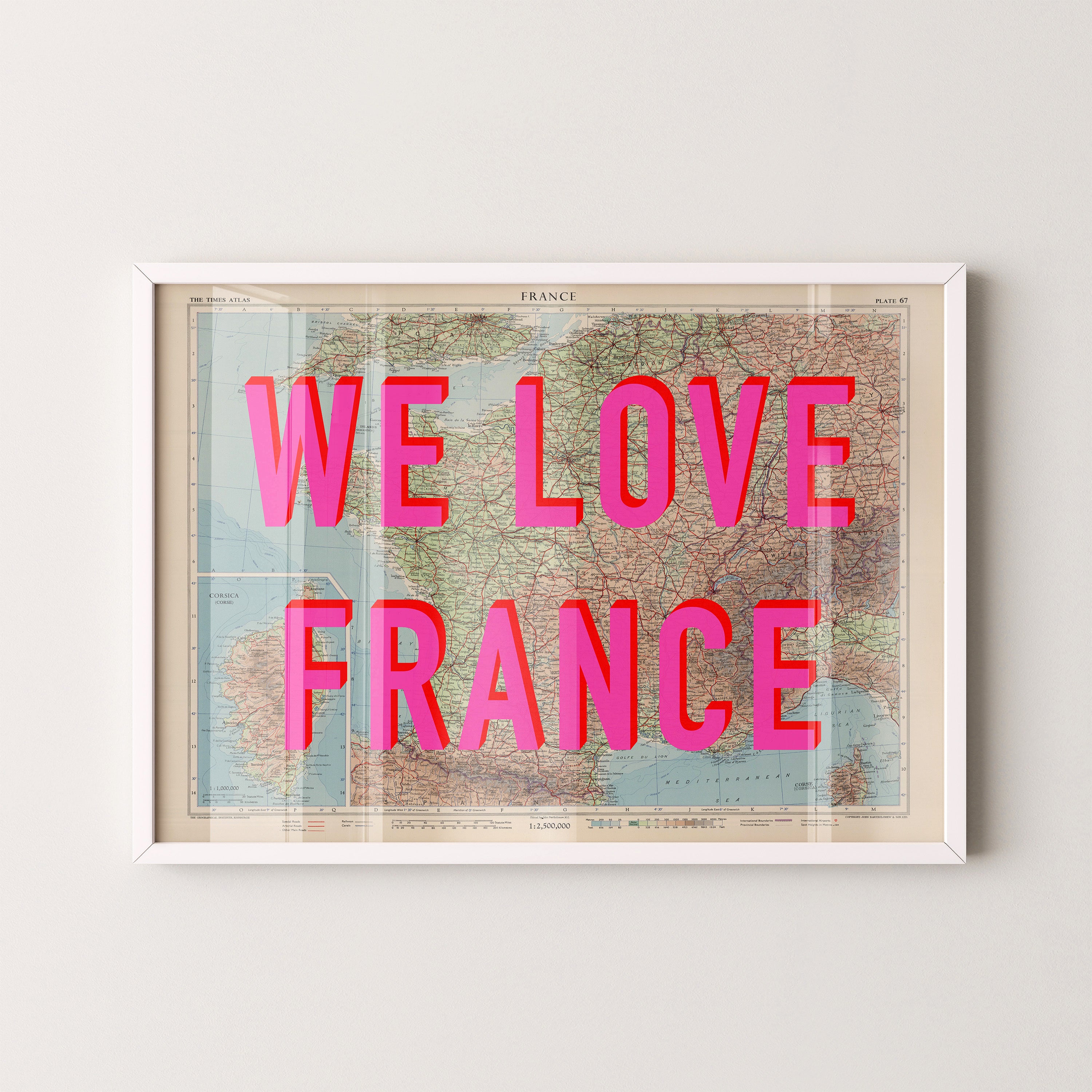 France Pop Art Map Print (landscape)