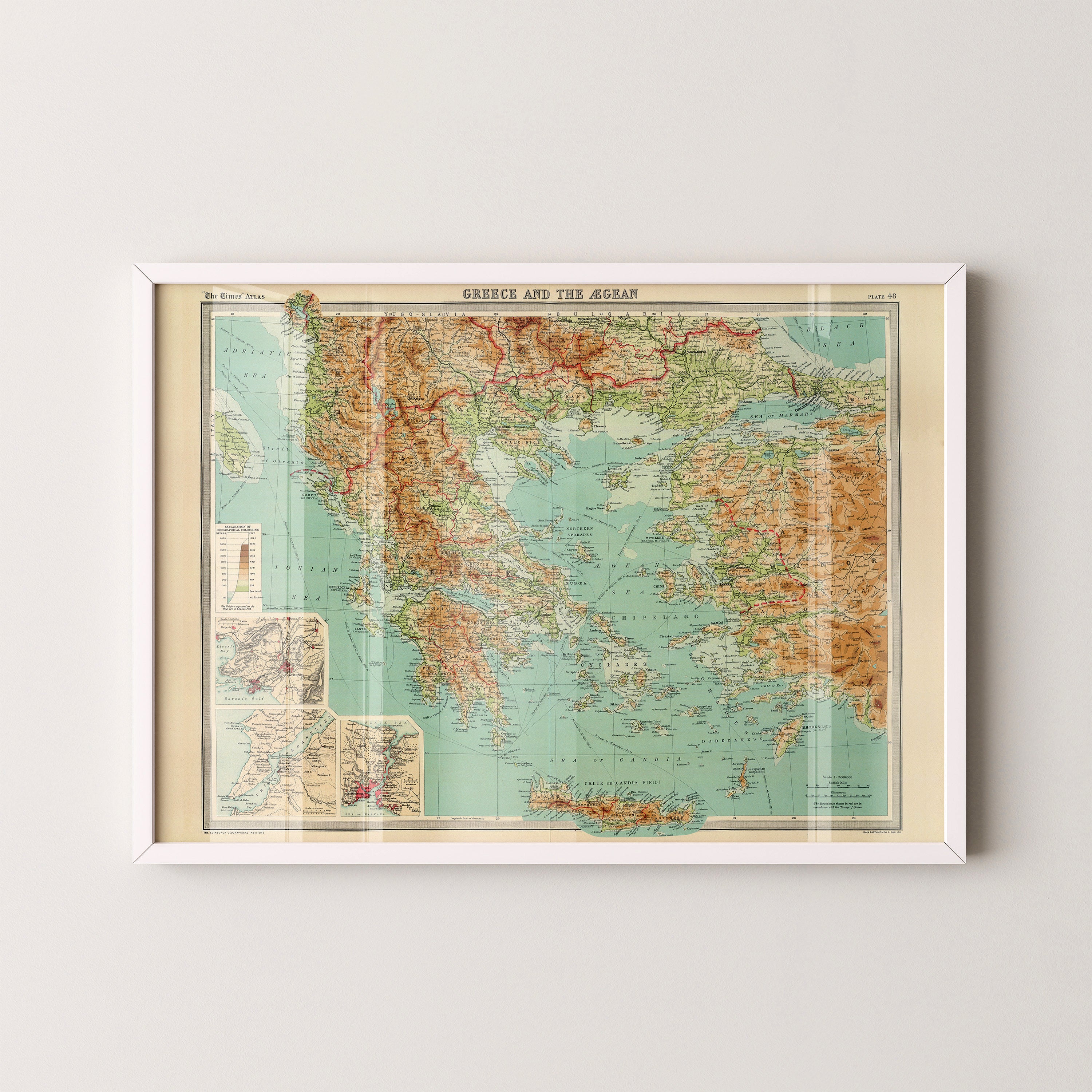 Greece Pop Art Map Print (landscape)