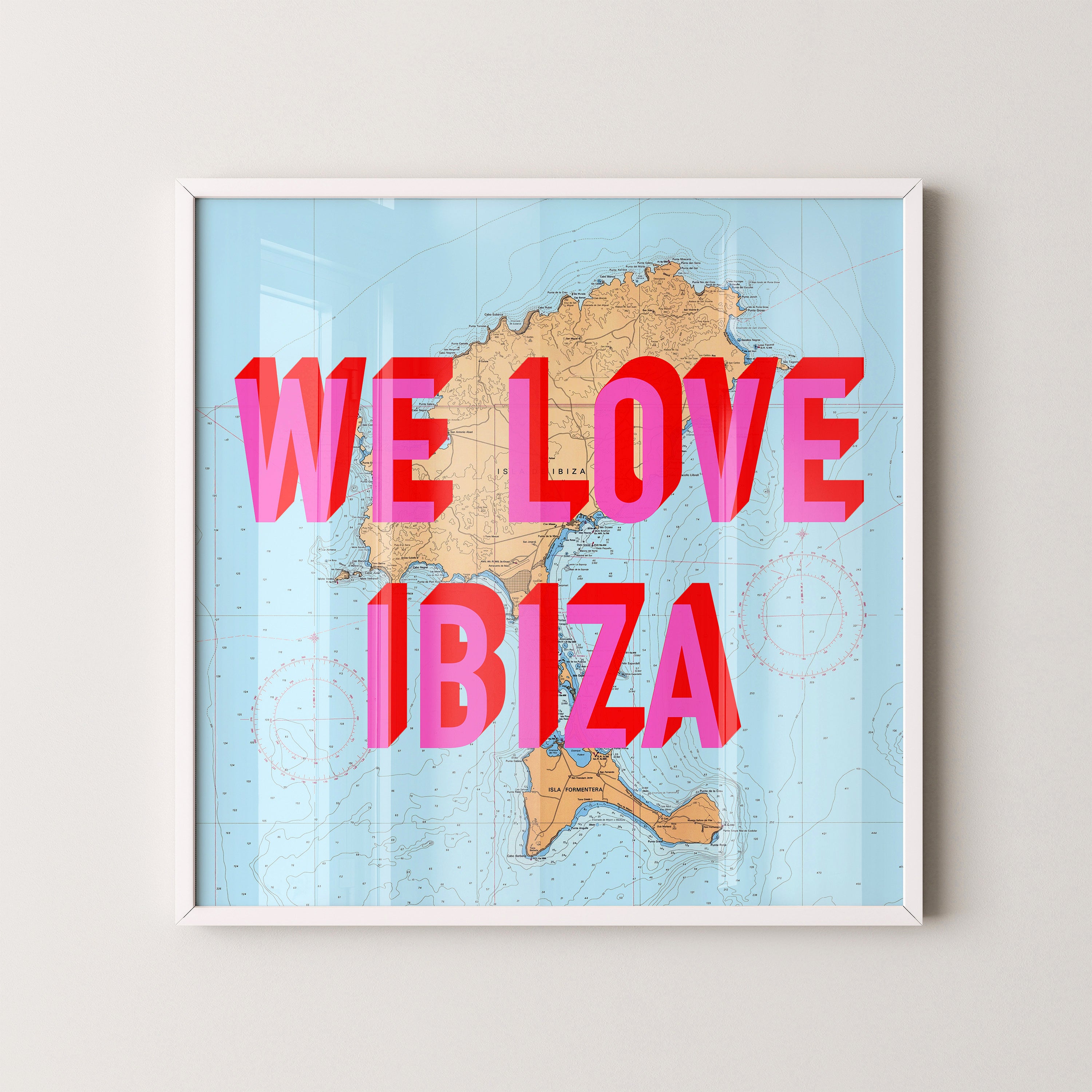 Ibiza Pop Art Map Print (square)