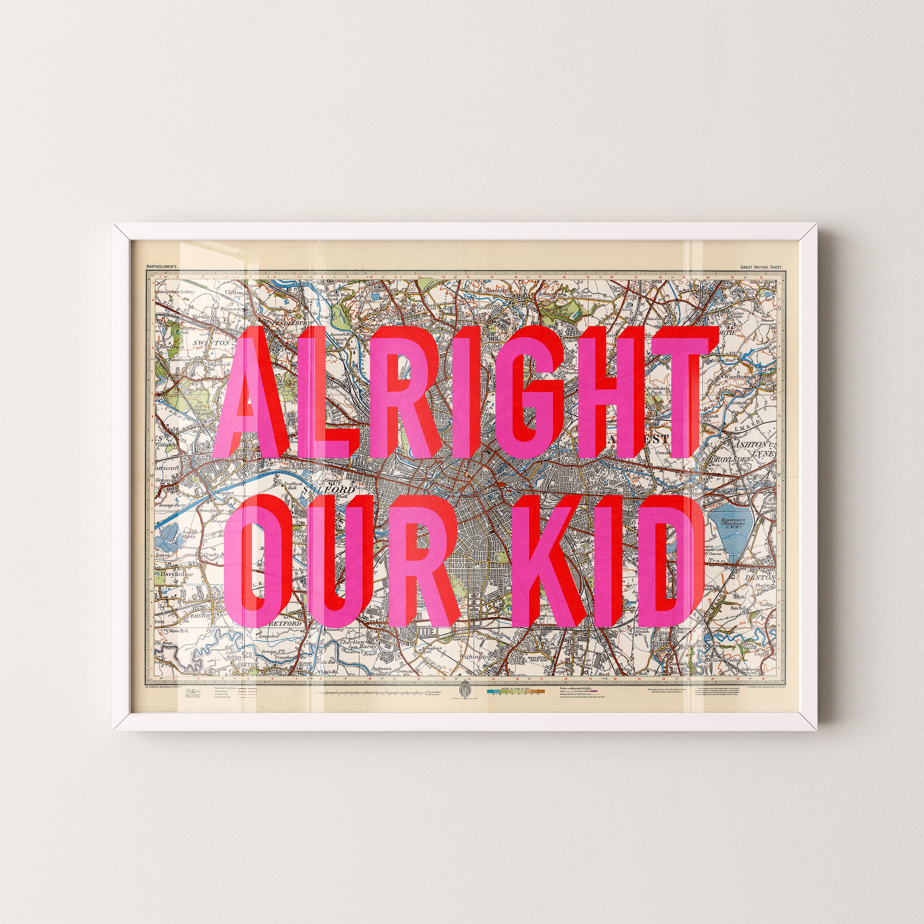 Manchester Pop Art Map Print (landscape)