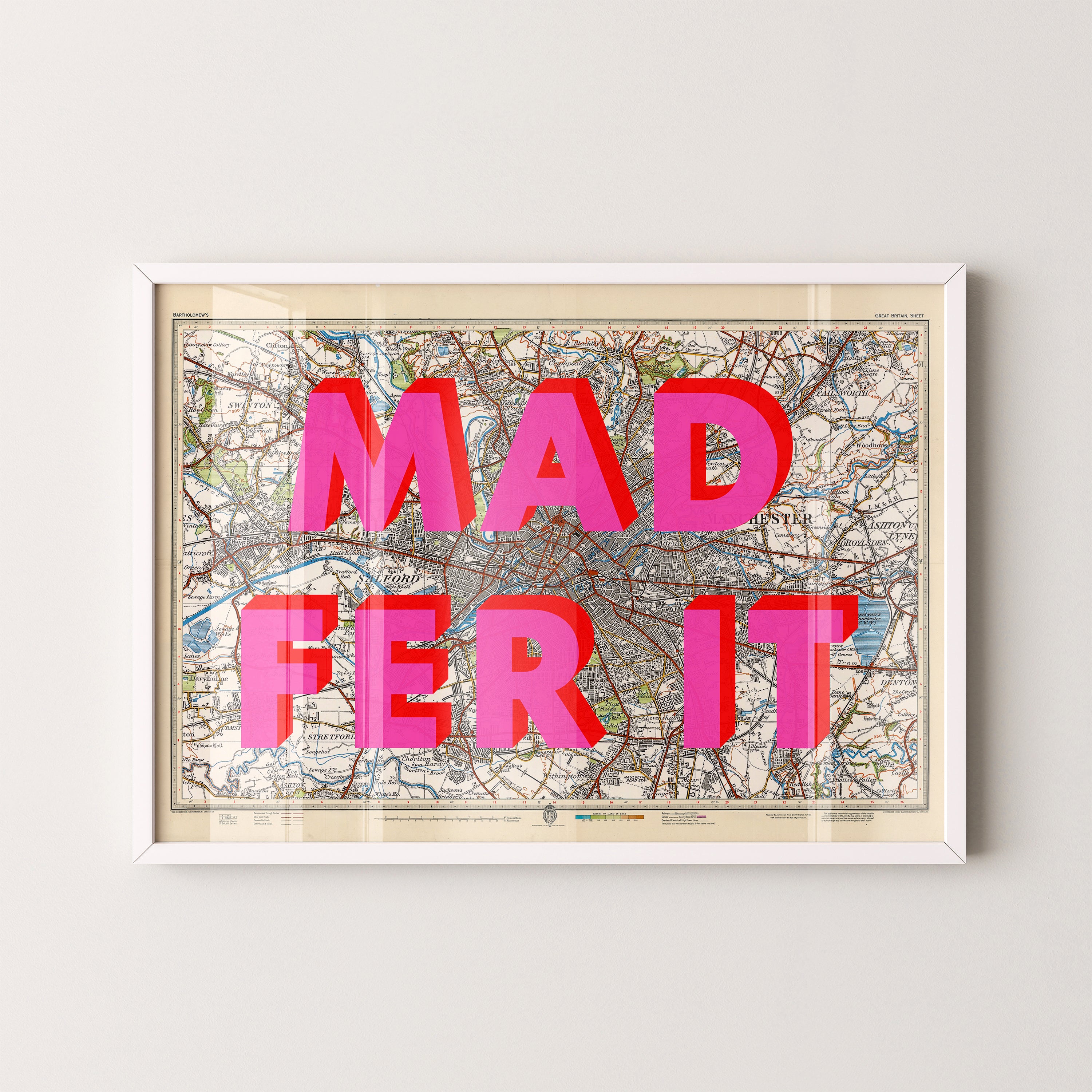 Manchester Pop Art Map Print (landscape)