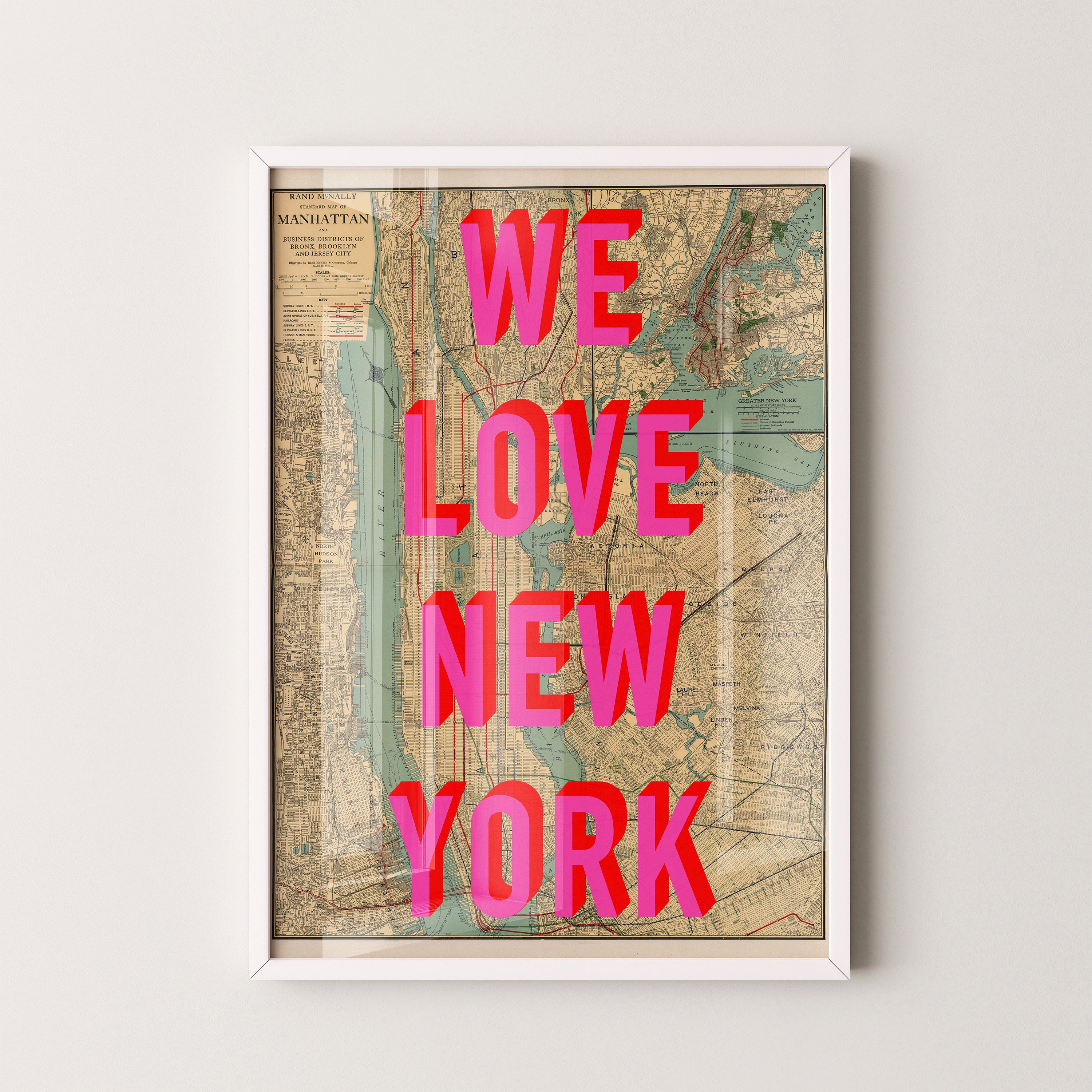 Manhattan New York Pop Art Map Print (portrait)