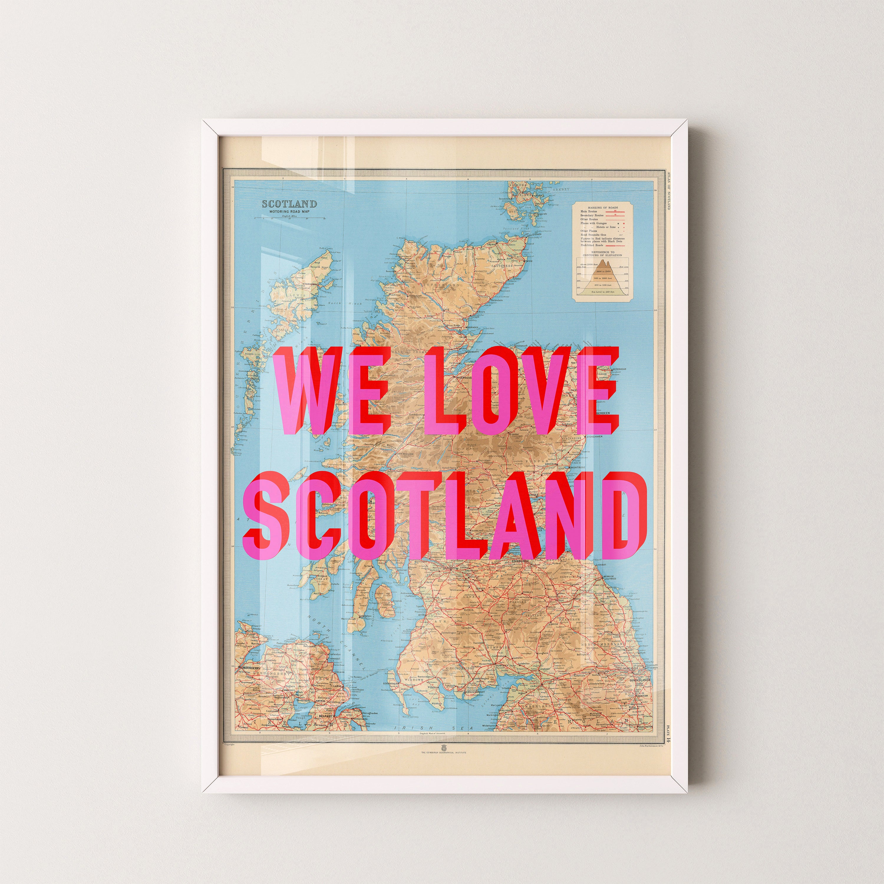 Scotland Pop Art Map Print (portrait)