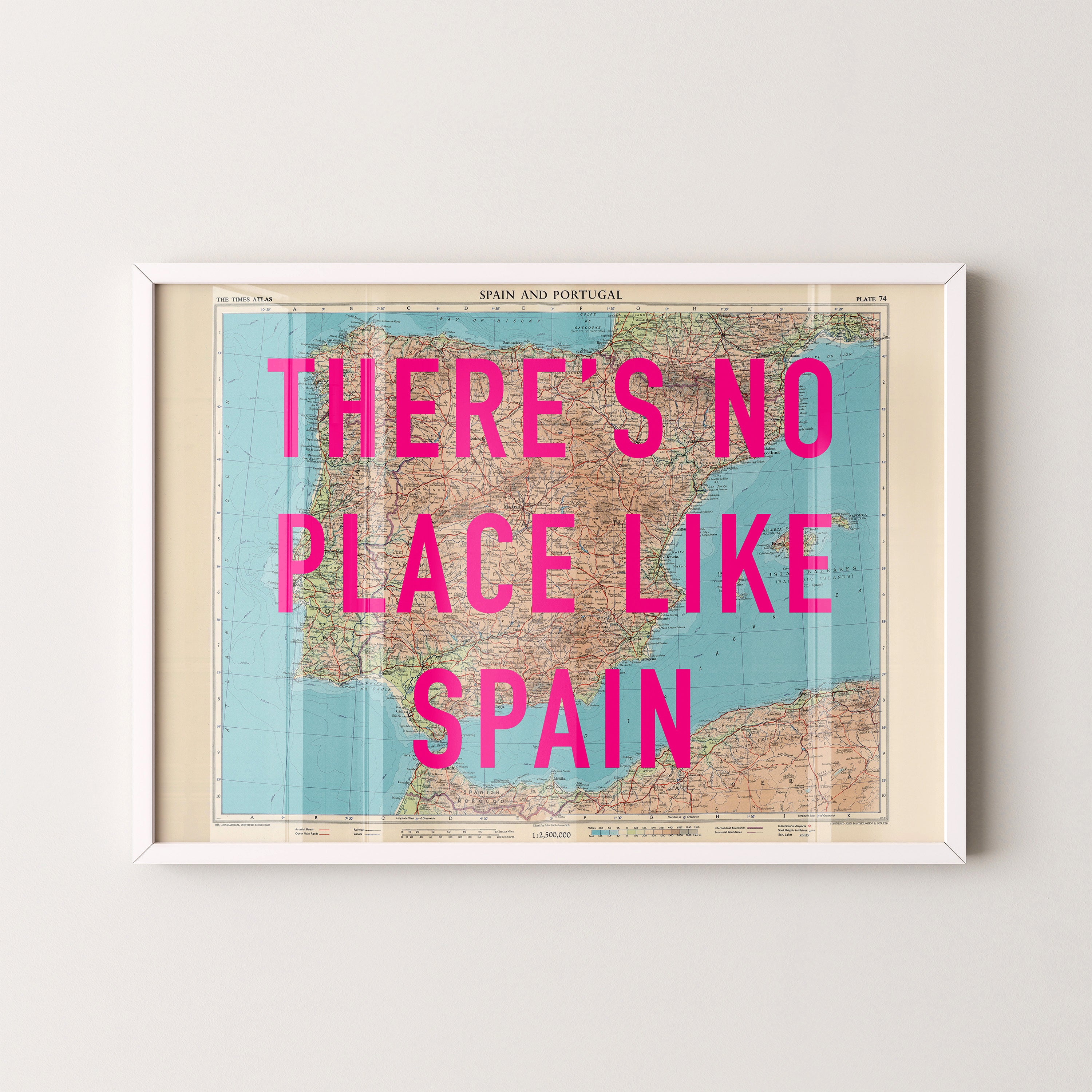 Spain Pop Art Map Print (landscape)