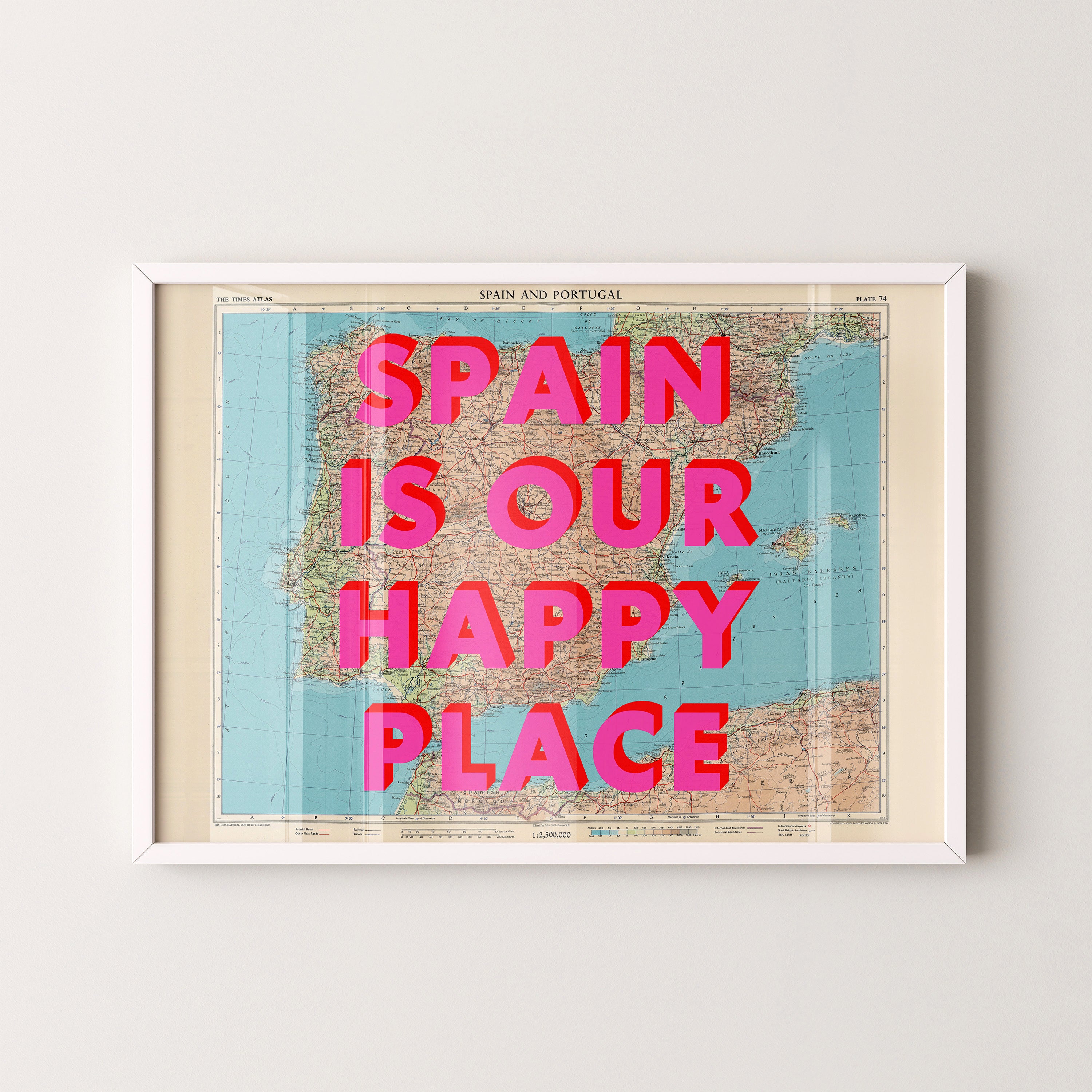 Spain Pop Art Map Print (landscape)