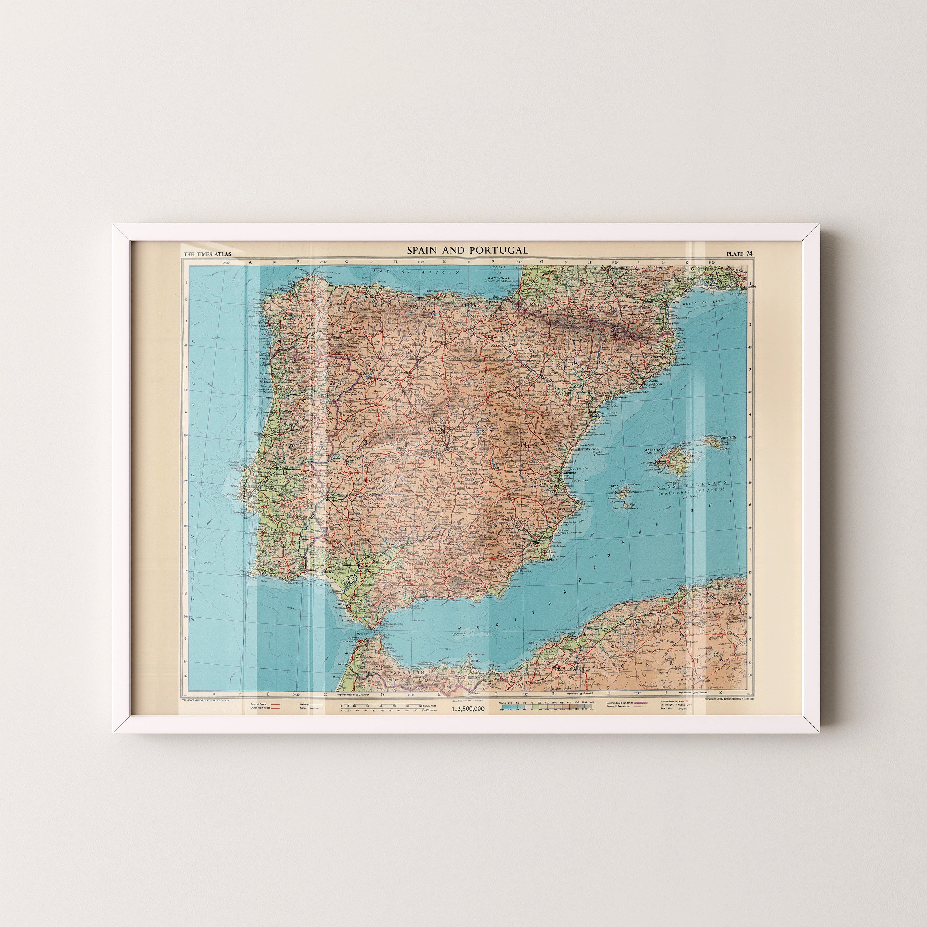 Spain Pop Art Map Print (landscape)