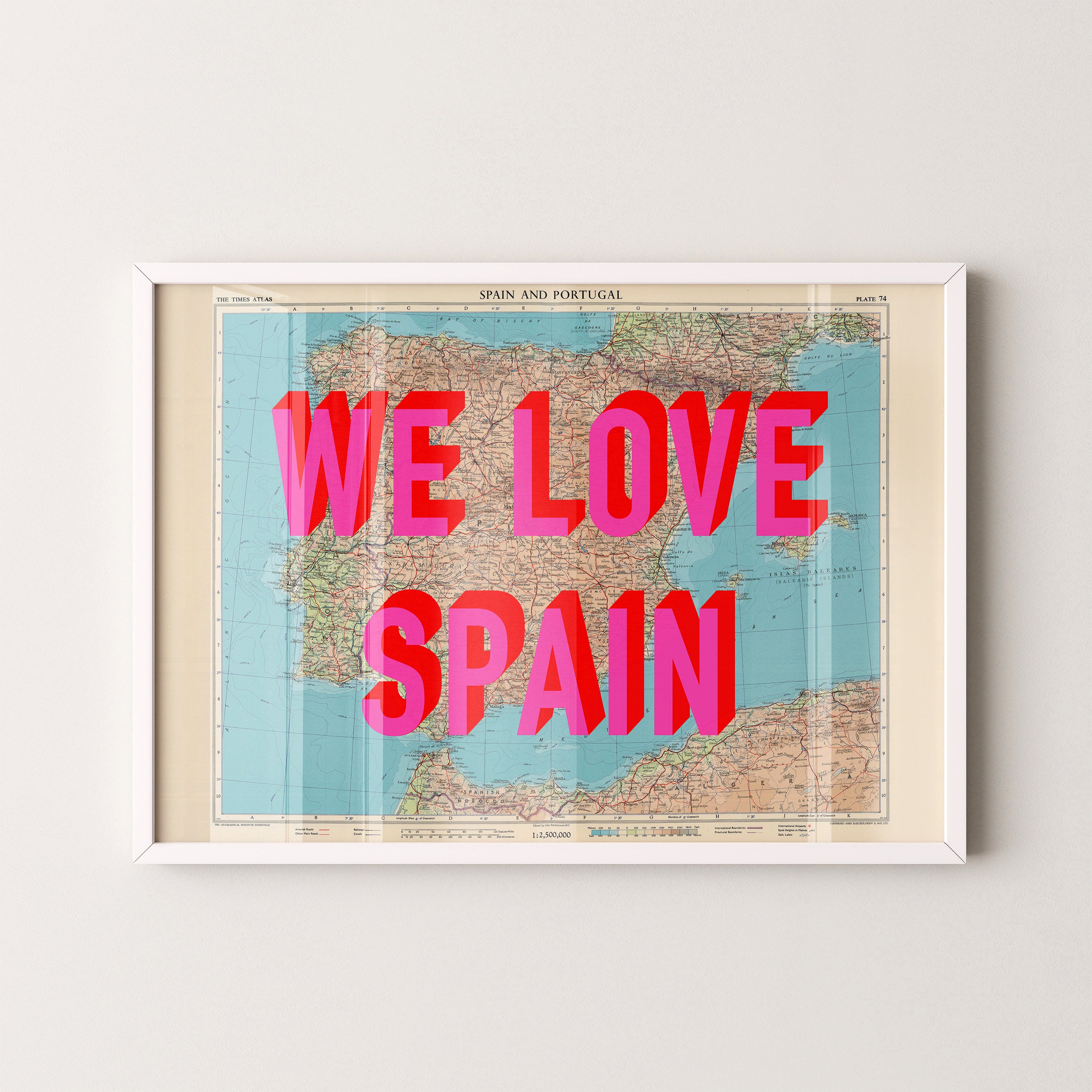 Spain Pop Art Map Print (landscape)