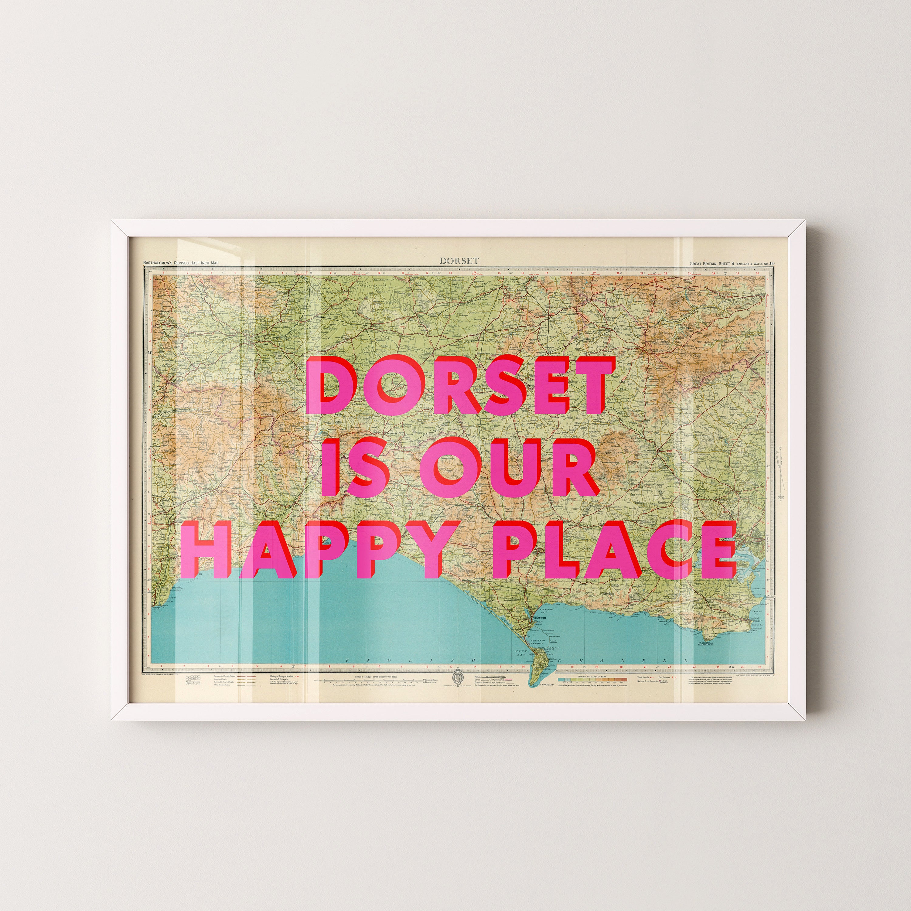 Dorset Pop Art Map Print (landscape)