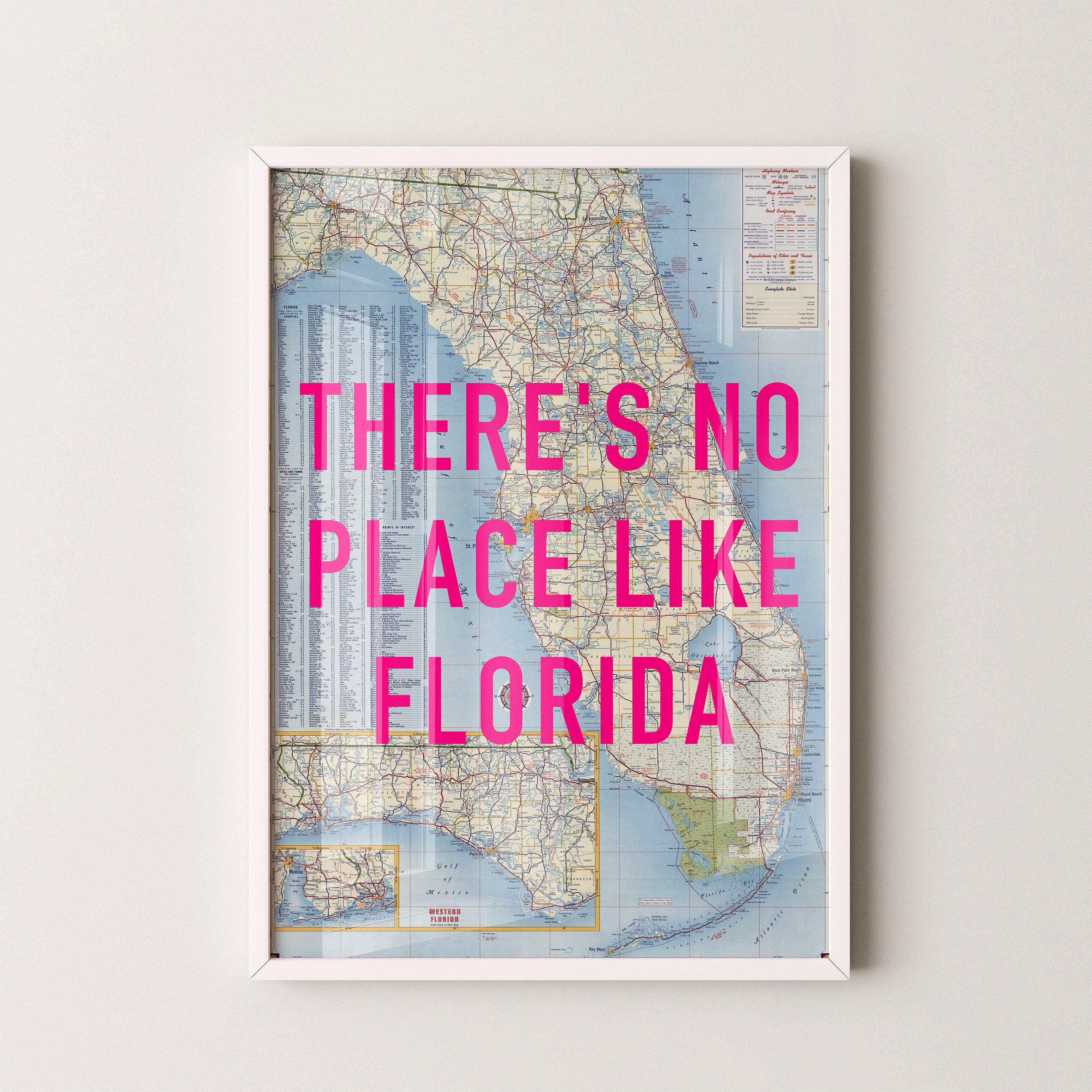 Florida Pop Art Map Print (portrait)