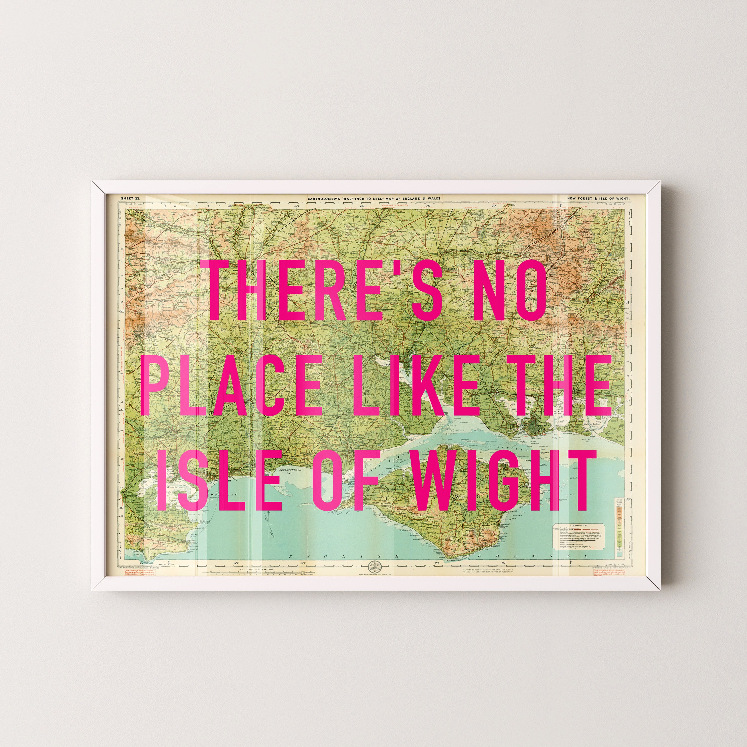 Isle Of Wight Pop Art Map Print (landscape)