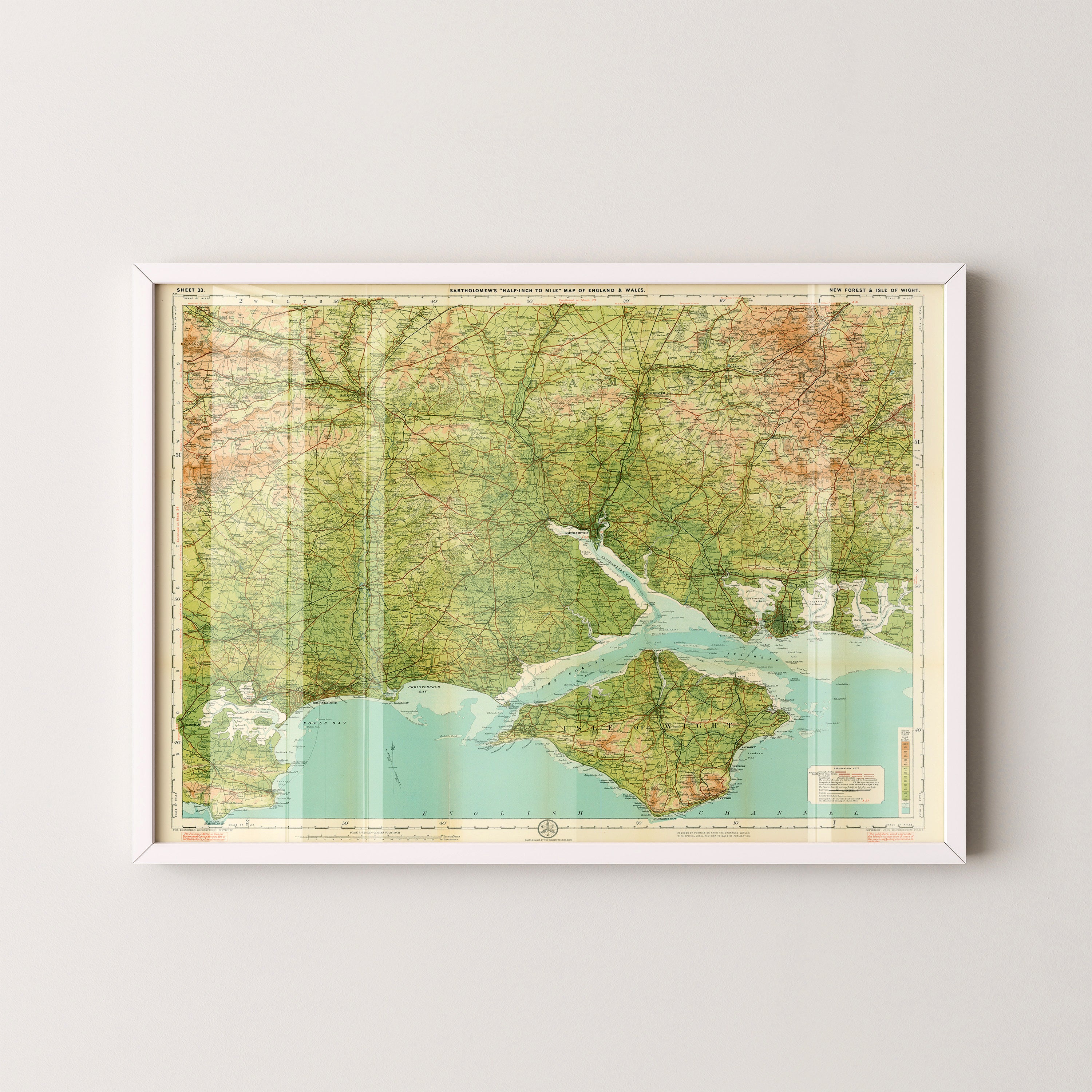Isle Of Wight Pop Art Map Print (landscape)