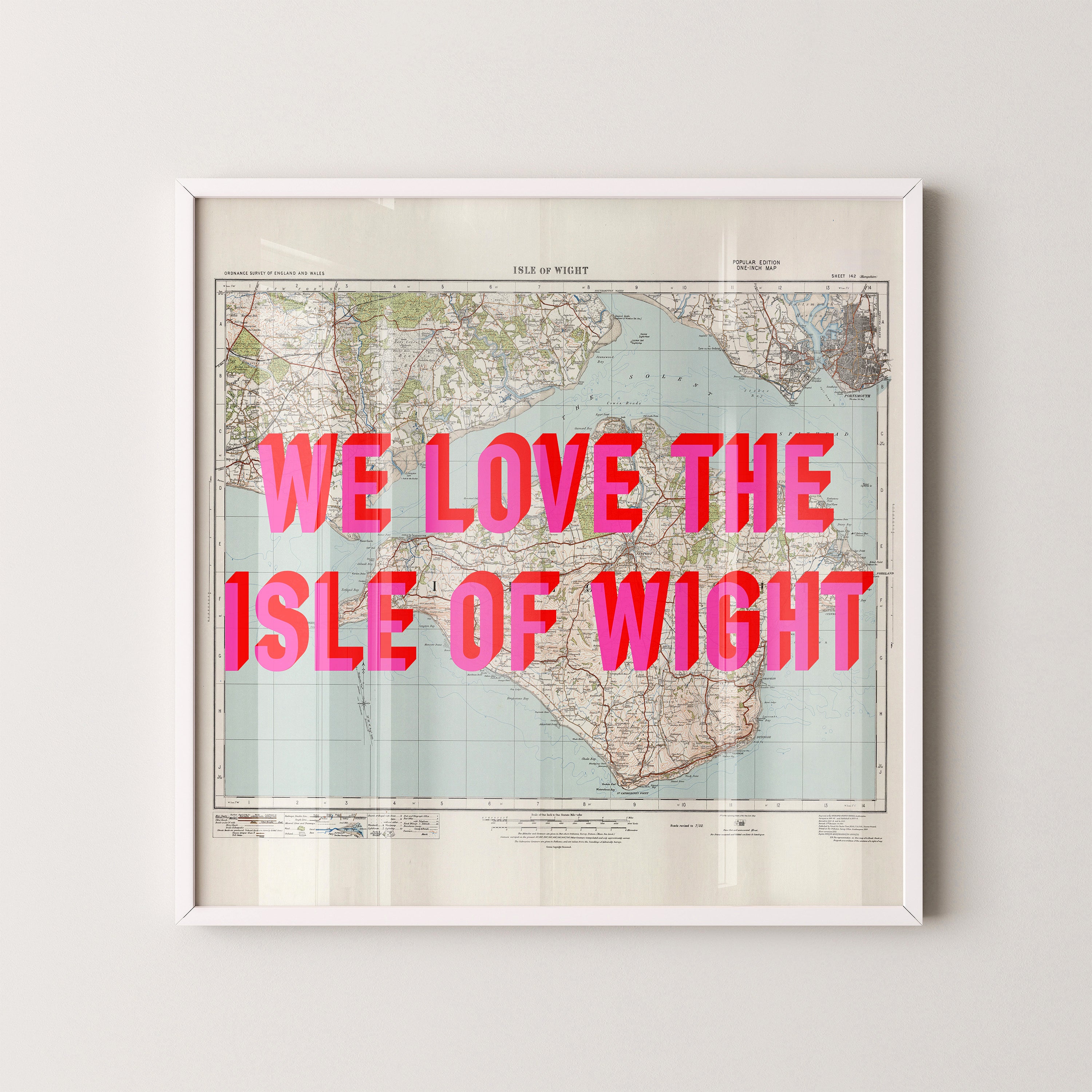 Isle Of Wight Pop Art Map Print (square)