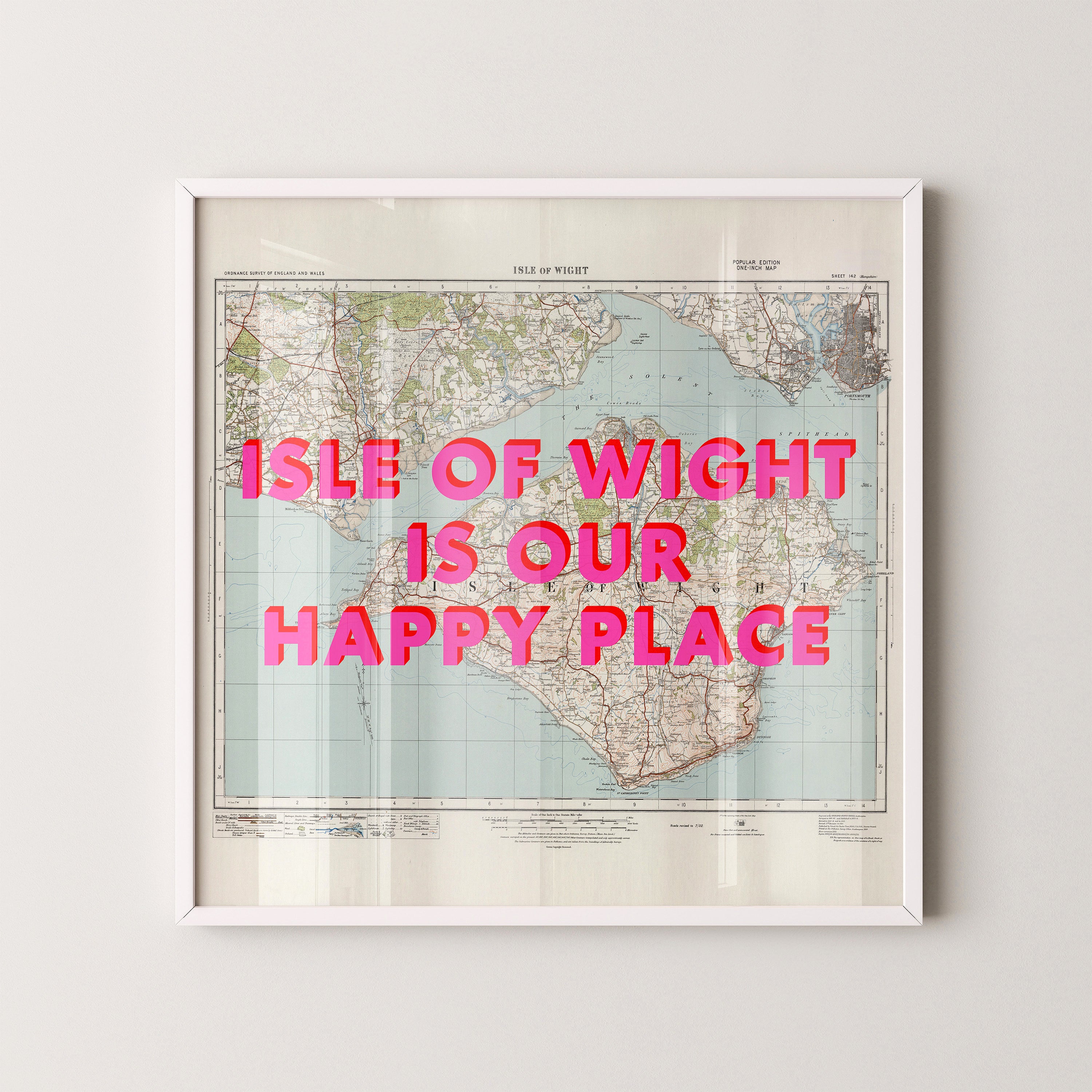 Isle Of Wight Pop Art Map Print (square)
