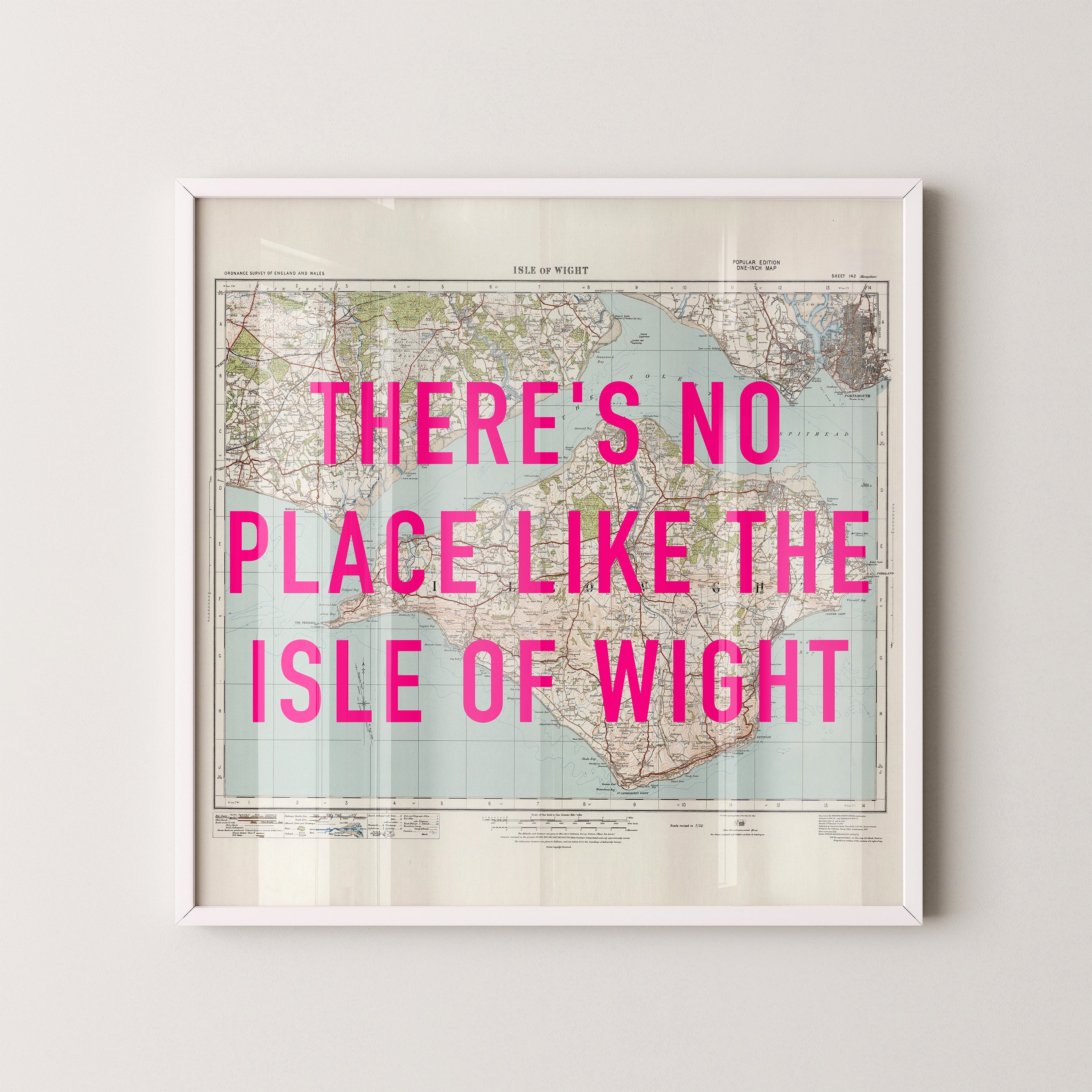 Isle Of Wight Pop Art Map Print (square)
