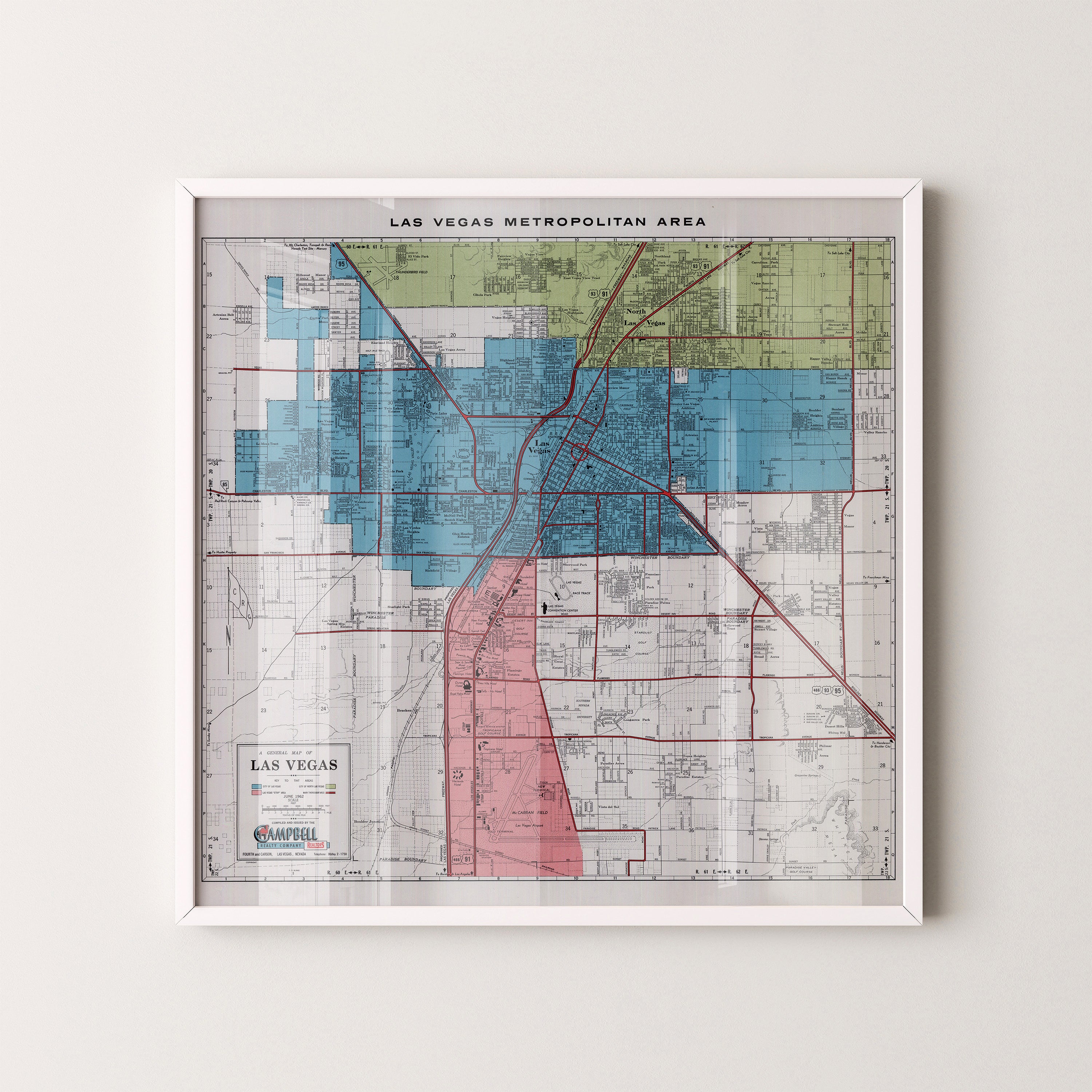 Las Vegas Pop Art Map Print (square)