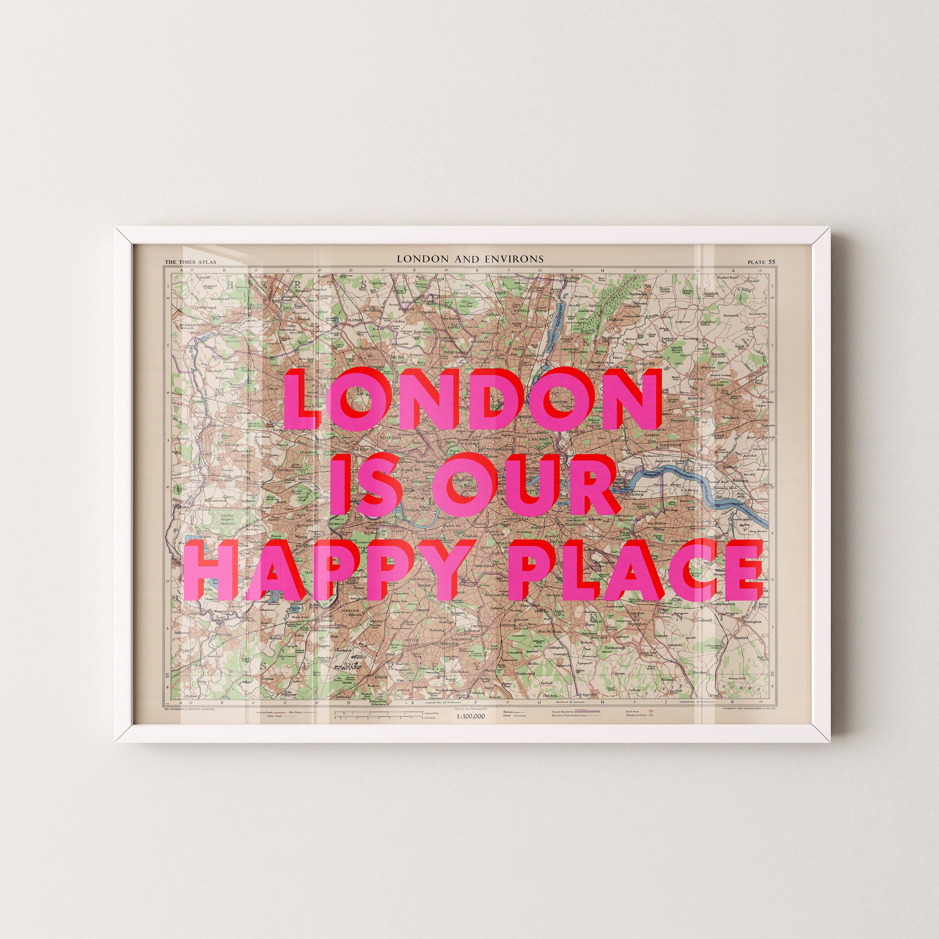 London Pop Art Map Print (landscape)