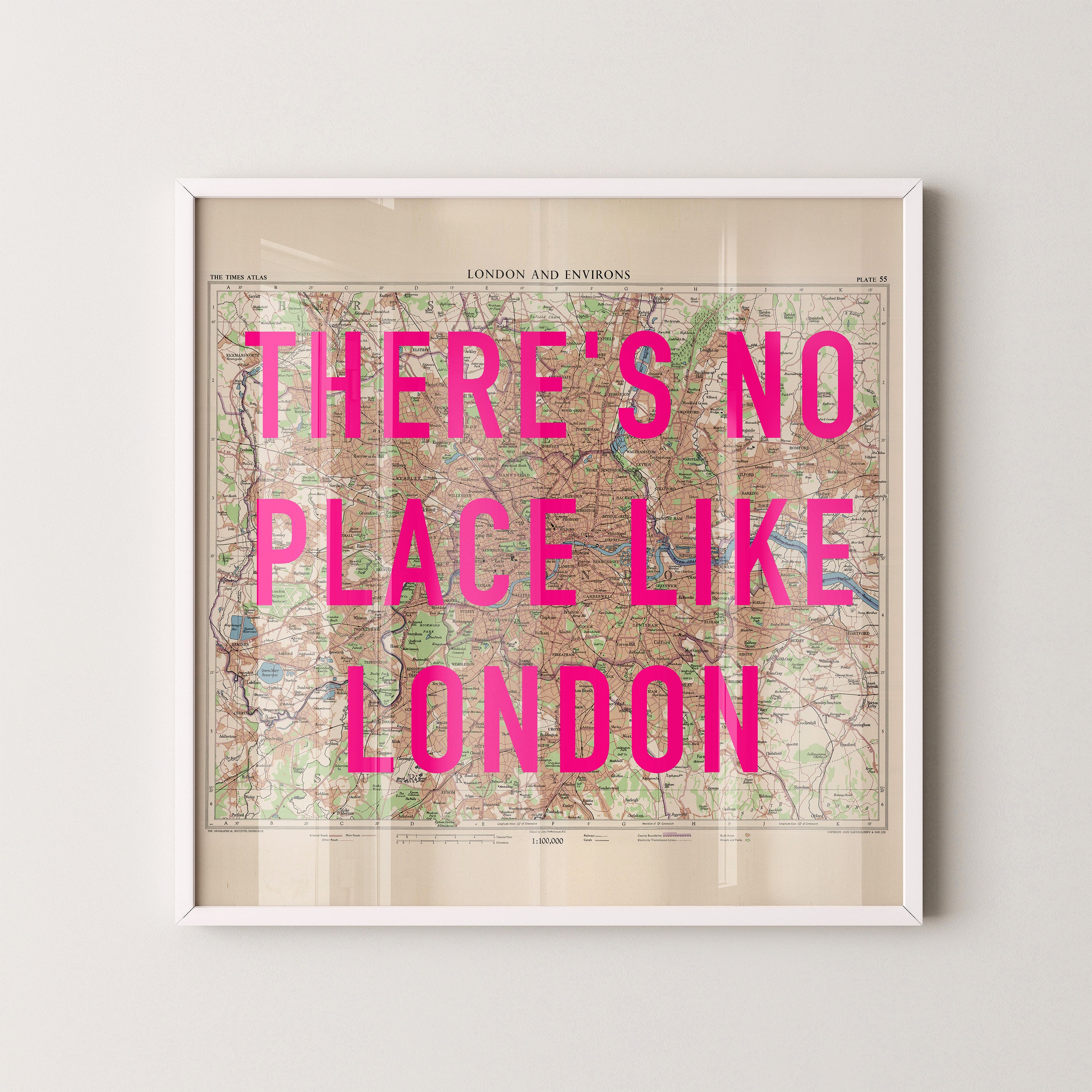 London Pop Art Map Print (square)