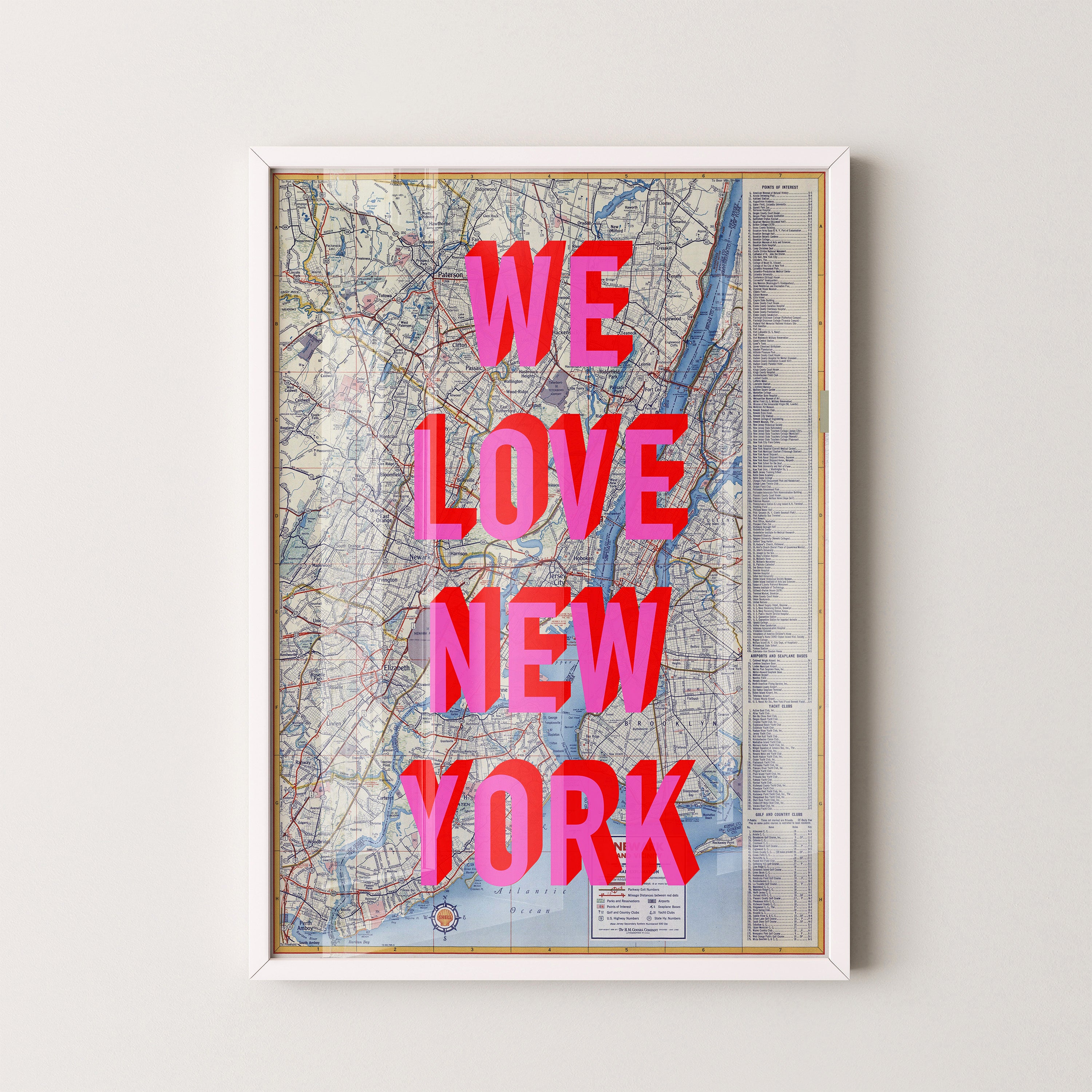 New York Pop Art Map Print (portrait)