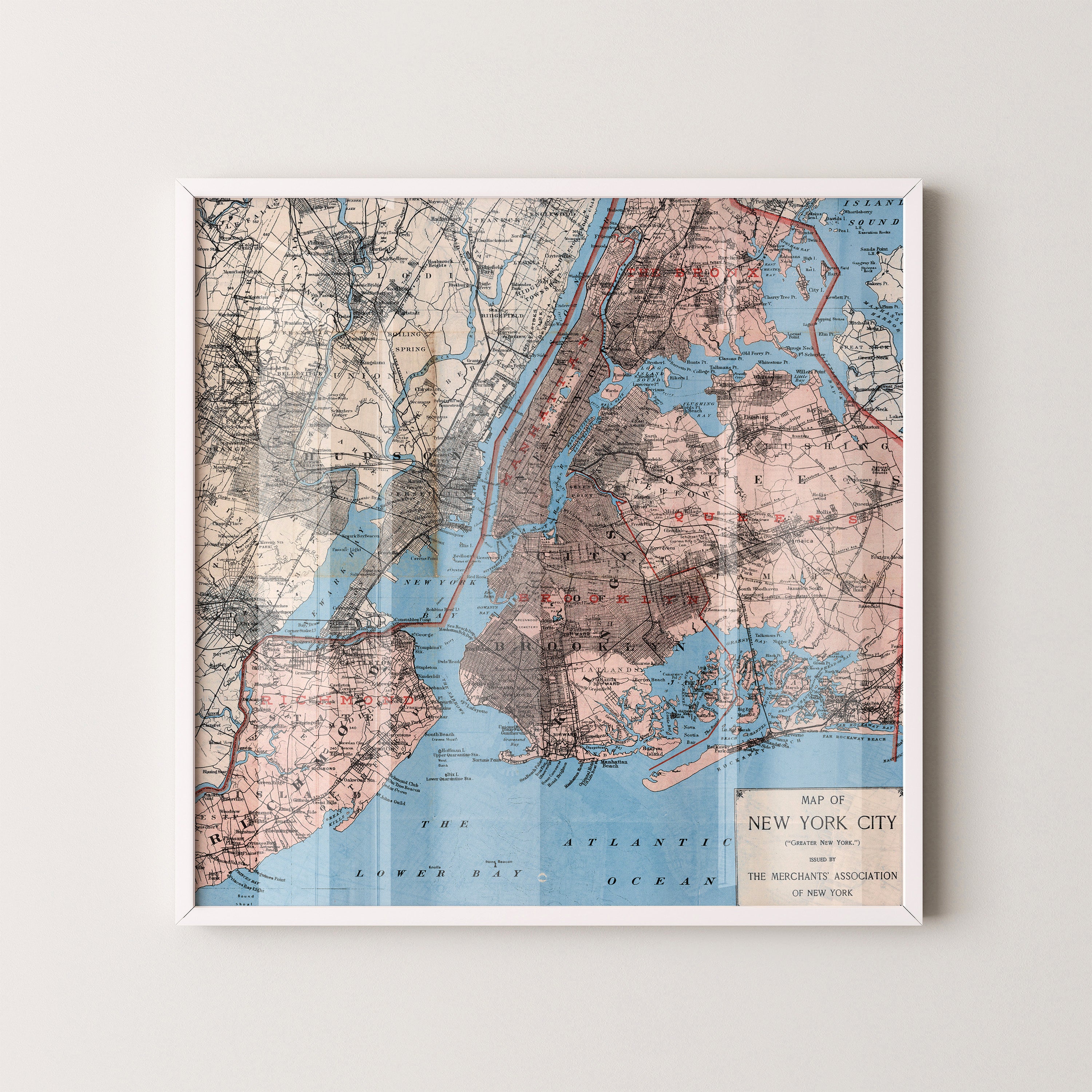 New York Pop Art Map Print (square)