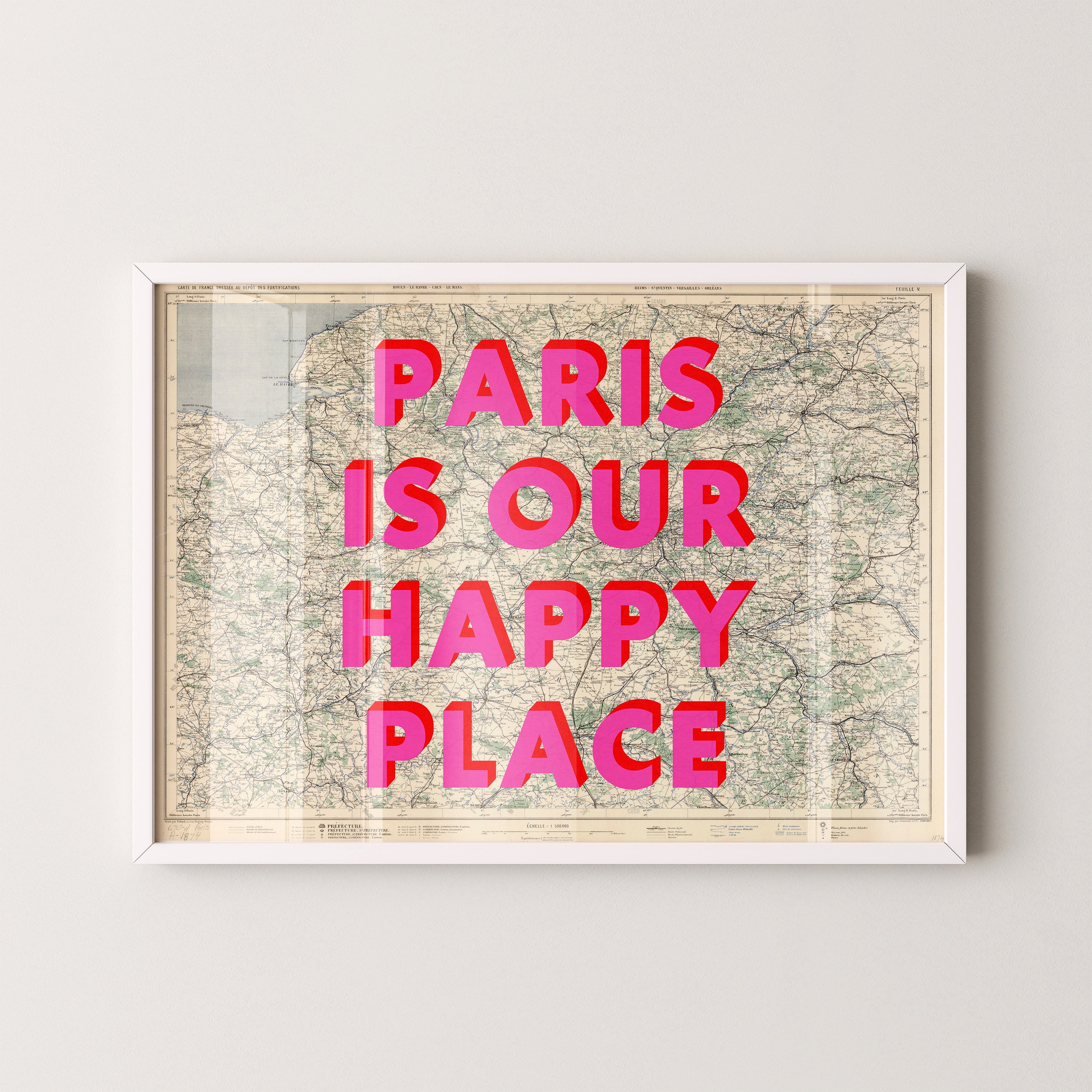 Paris Pop Art Map Print (landscape)
