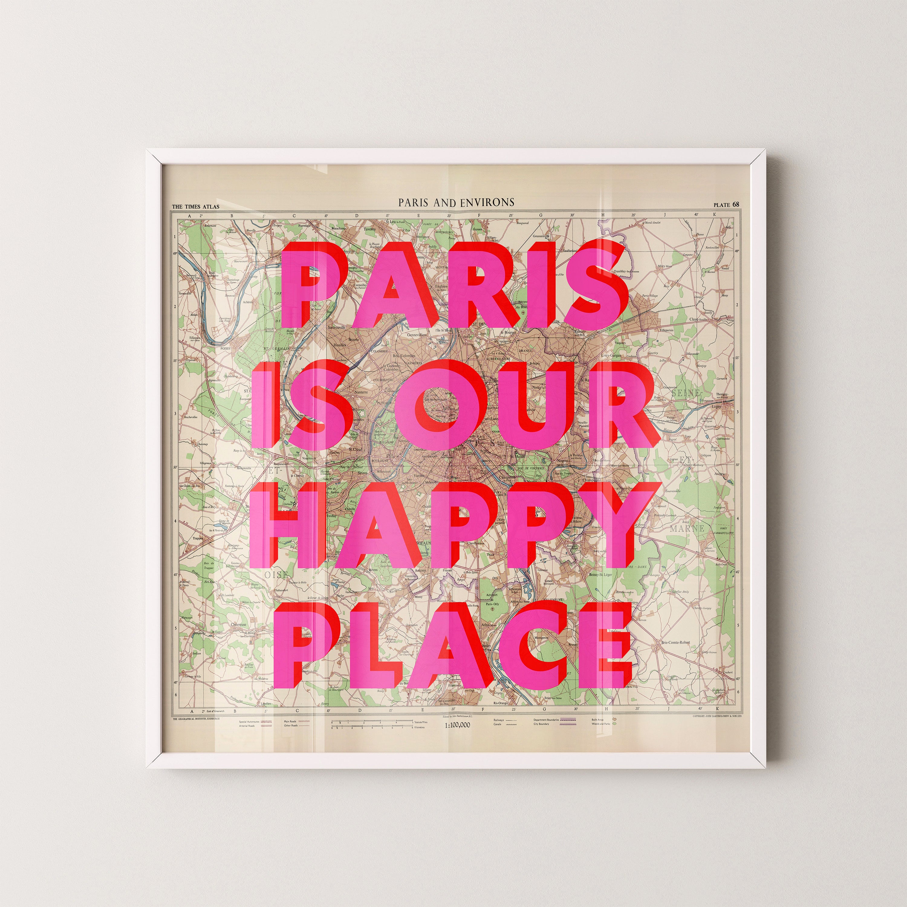 Paris Pop Art Map Print (square)