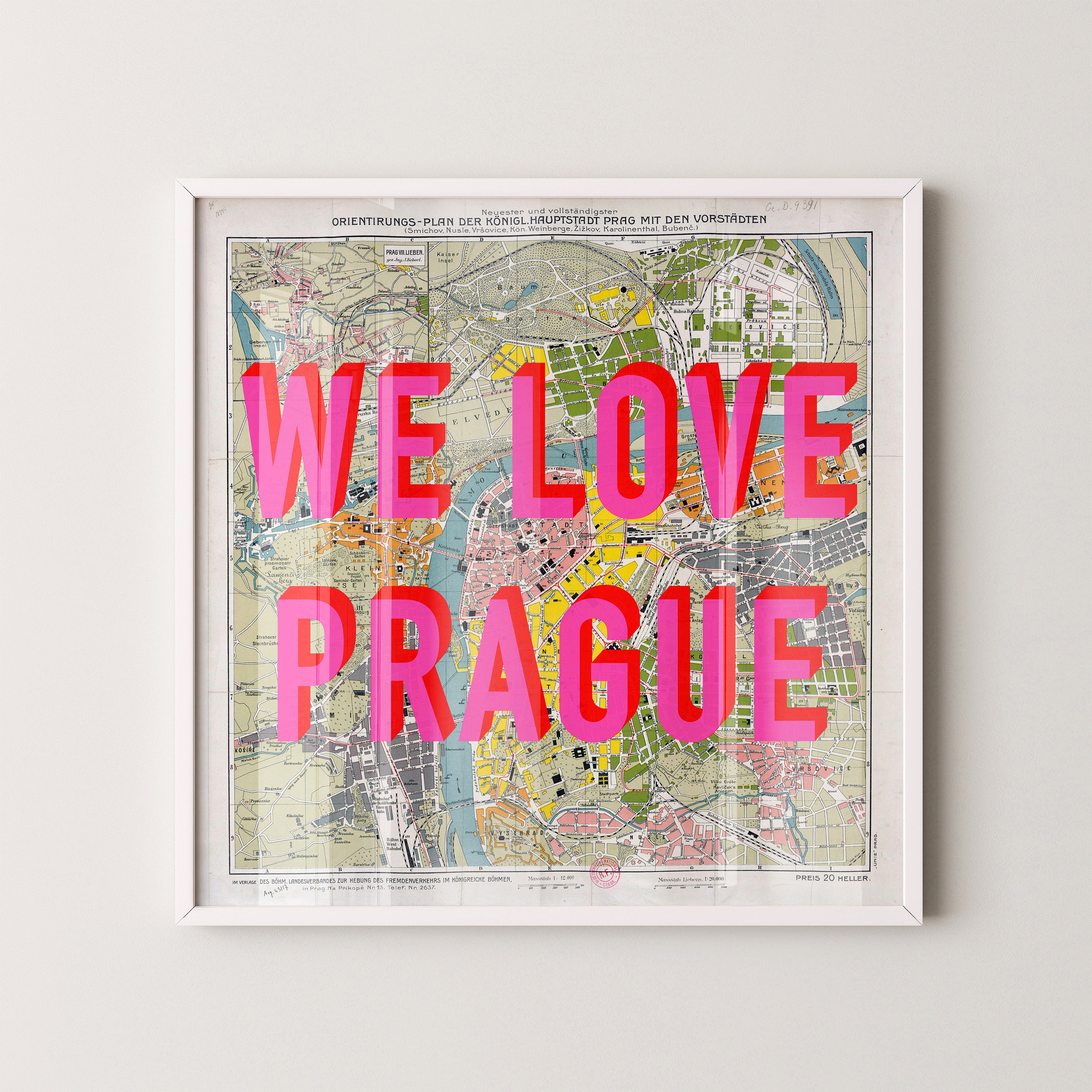 Prague Pop Art Map Print (square)