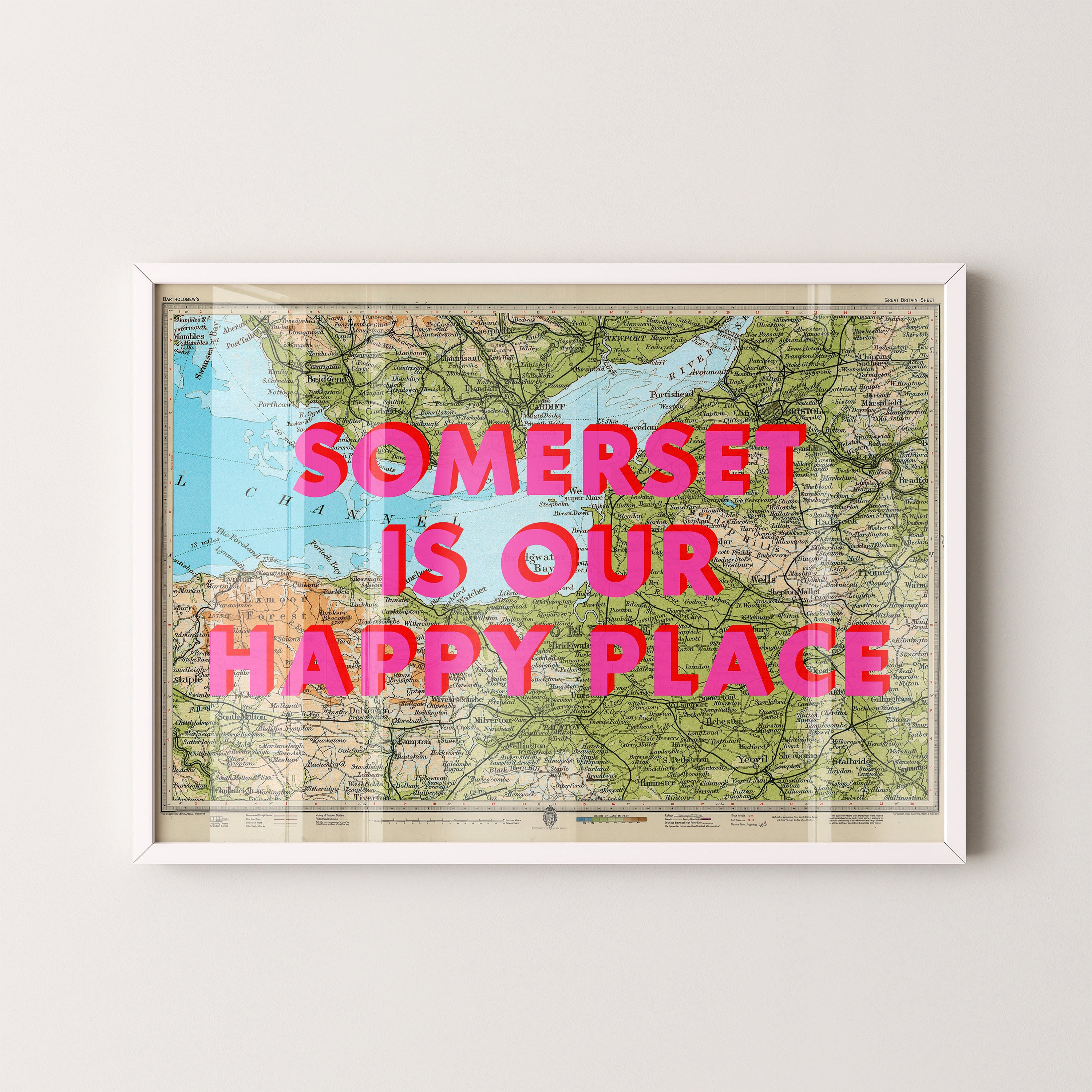 Somerset Pop Art Map Print (landscape)