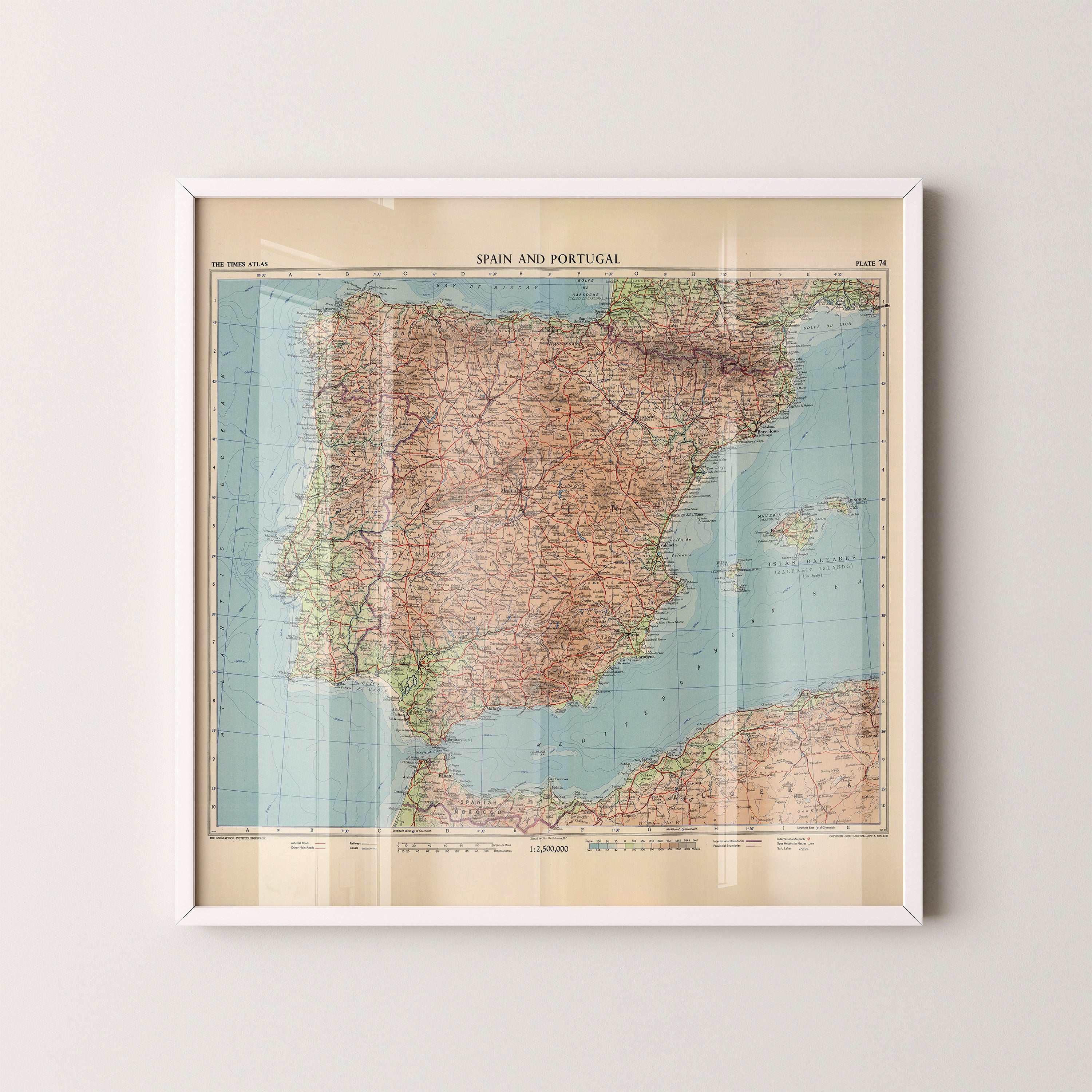 Spain Pop Art Map Print (square)