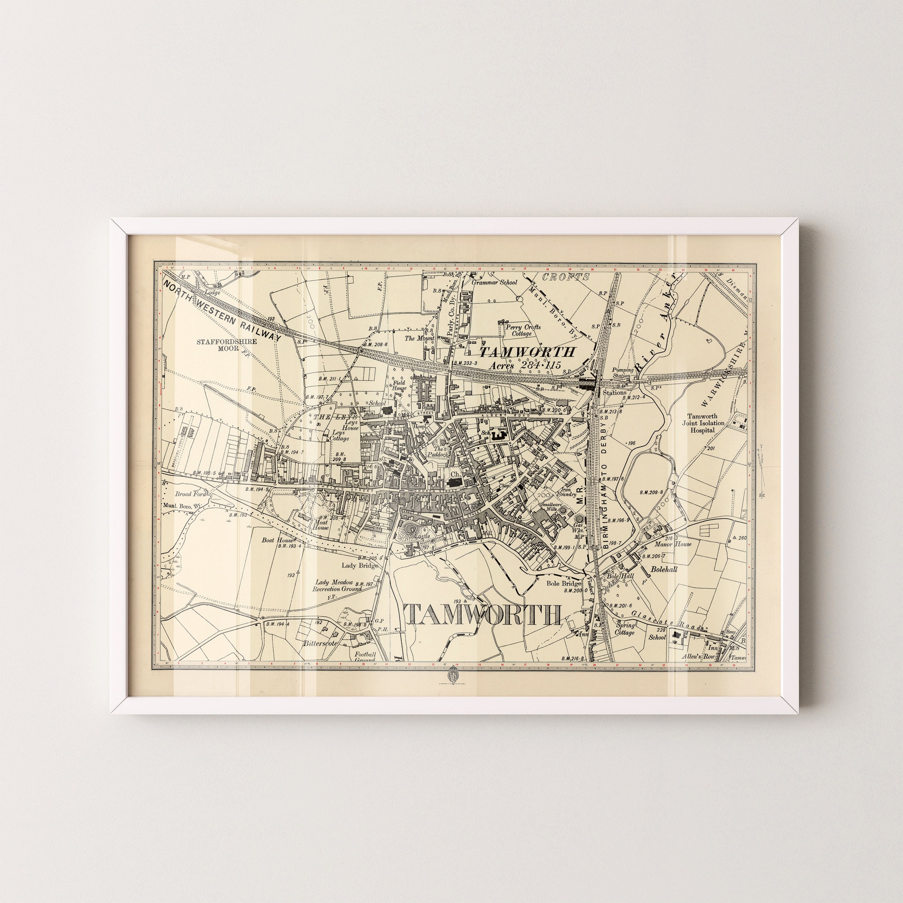Tamworth Pop Art Map Print (landscape)