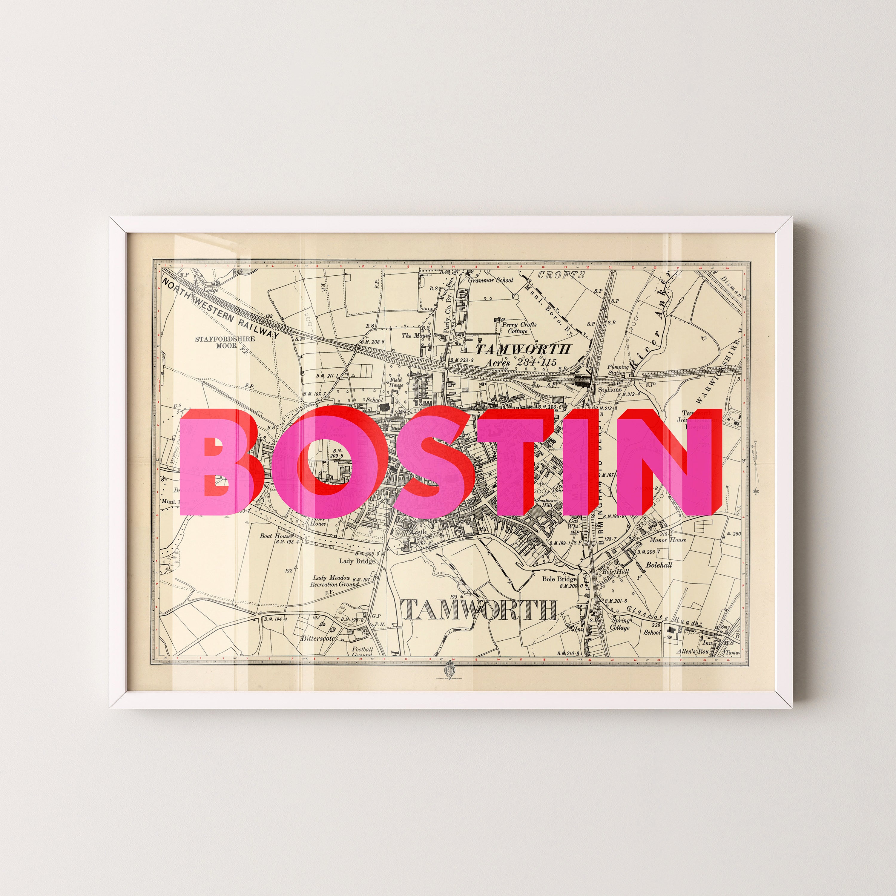 Tamworth Pop Art Map Print (landscape)